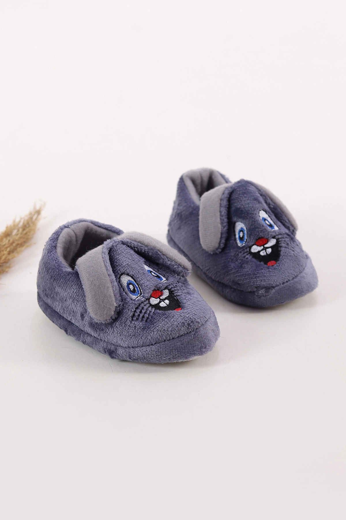 Antrasit ( 25 - 30 ) Peluş Figürlü Kız Çocuk Panduf 395474