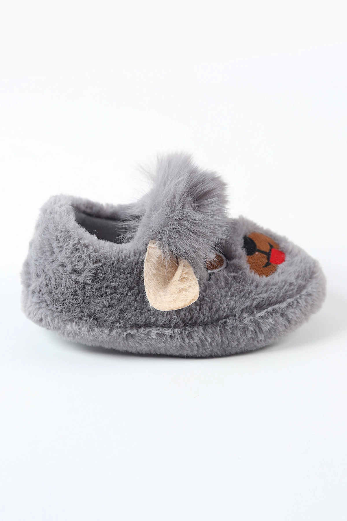 Antrasit ( 25 - 30 ) Peluş Figürlü Kız Çocuk Panduf 488274