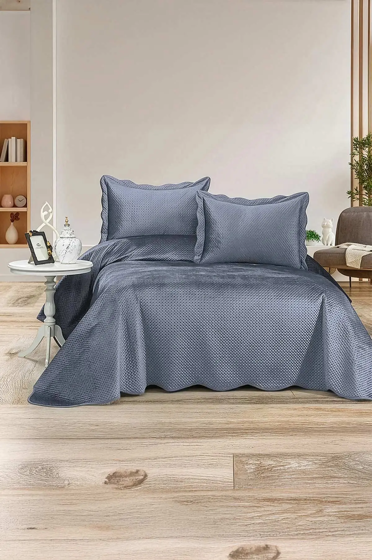 Antrasit 250x260 cm Bella Home Çift Kişilik Summer Dream Yatak Örtüsü 334708