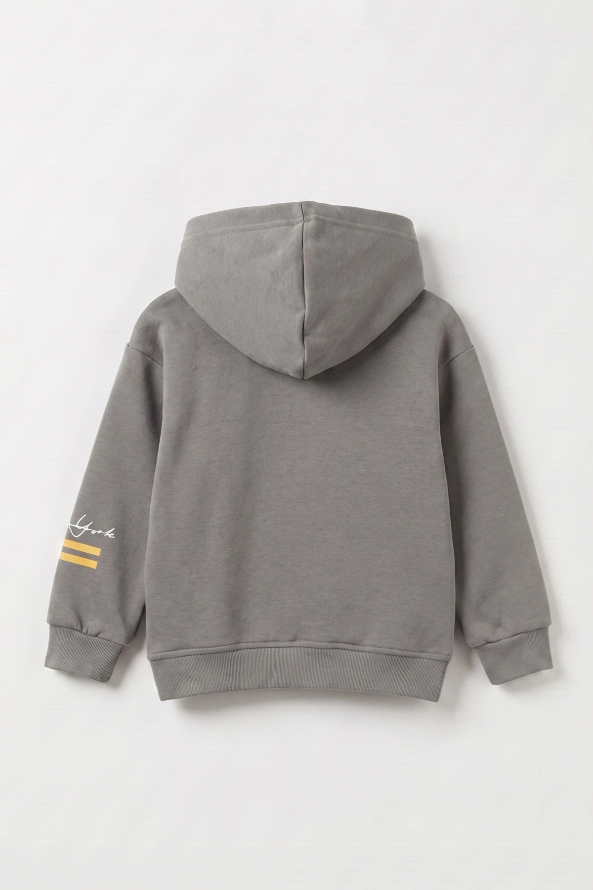 Antrasit (3-12 Yaş) Baskılı 3 İp Şardonlu Kapüşonlu Erkek Çocuk Sweatshirt 473838