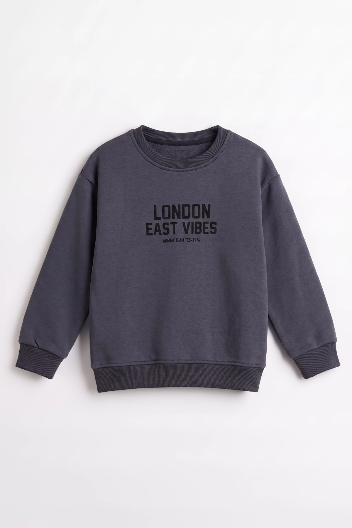Antrasit (3-12 Yaş) London  Baskılı 3 İp Şardonlu  Erkek Çocuk Sweatshirt 478995