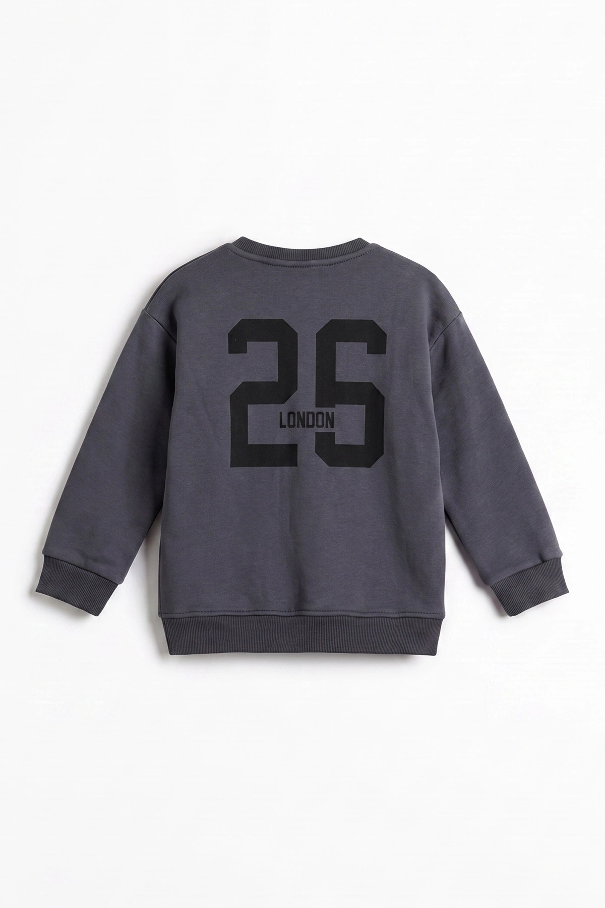 Antrasit (3-12 Yaş) London  Baskılı 3 İp Şardonlu  Erkek Çocuk Sweatshirt 478995