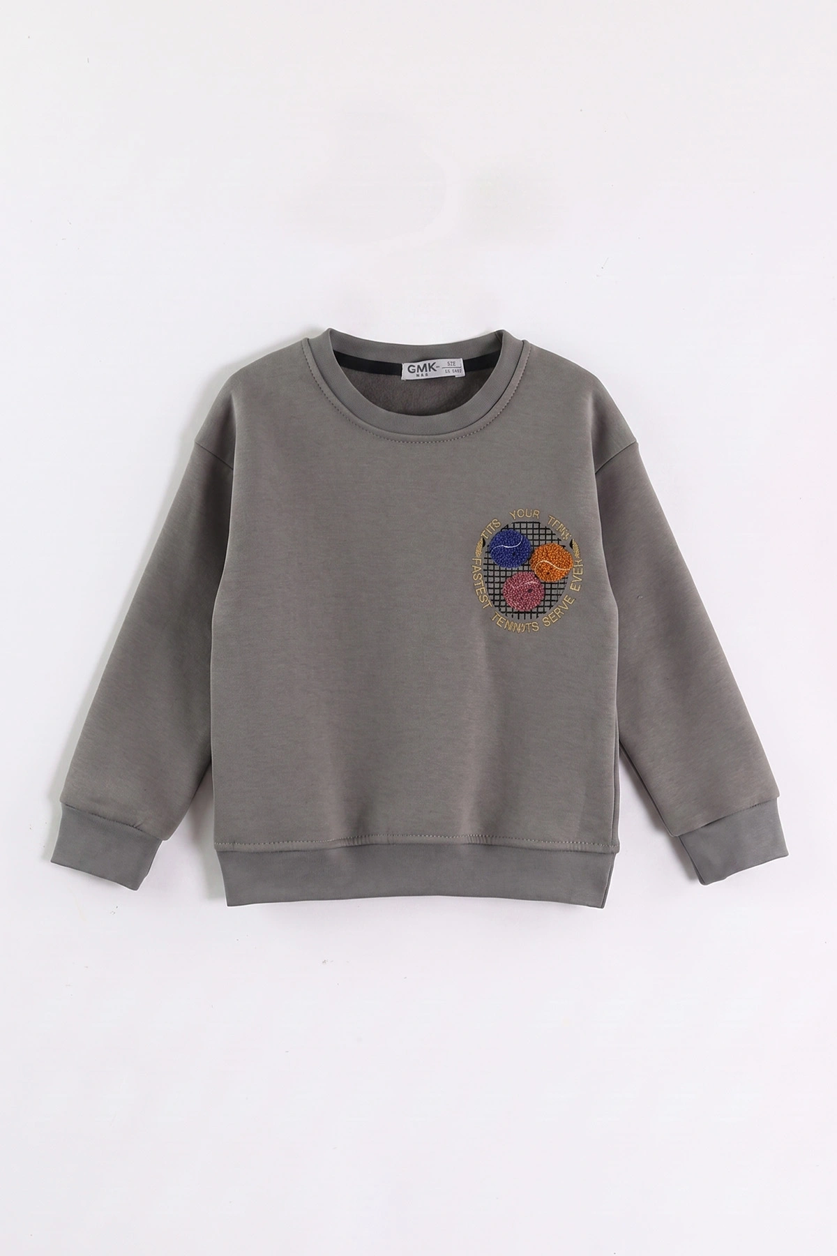 Antrasit (3-12 Yaş) Süzene Toplu Nakışlı Erkek Çocuk Swatshirt 473803