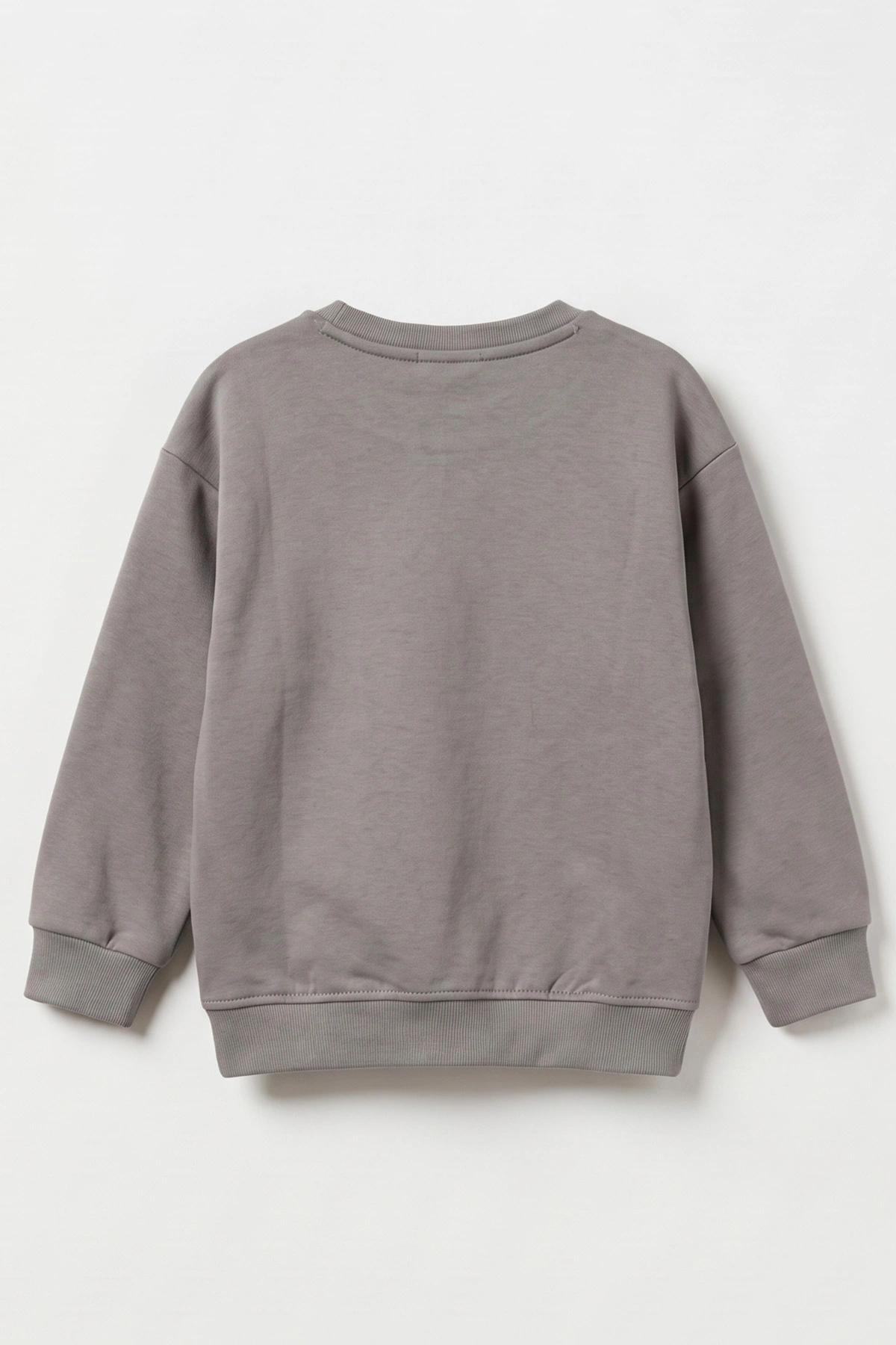 Antrasit (3-12 Yaş) Yazı Baskılı 3 İp Şardonlu Erkek Çocuk Sweatshirt 478778
