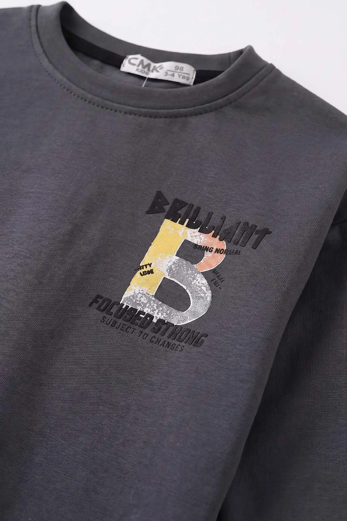 Antrasit (3-12 Yaş)Baskılı 2 İp Erkek Çocuk Sweatshirt 484123