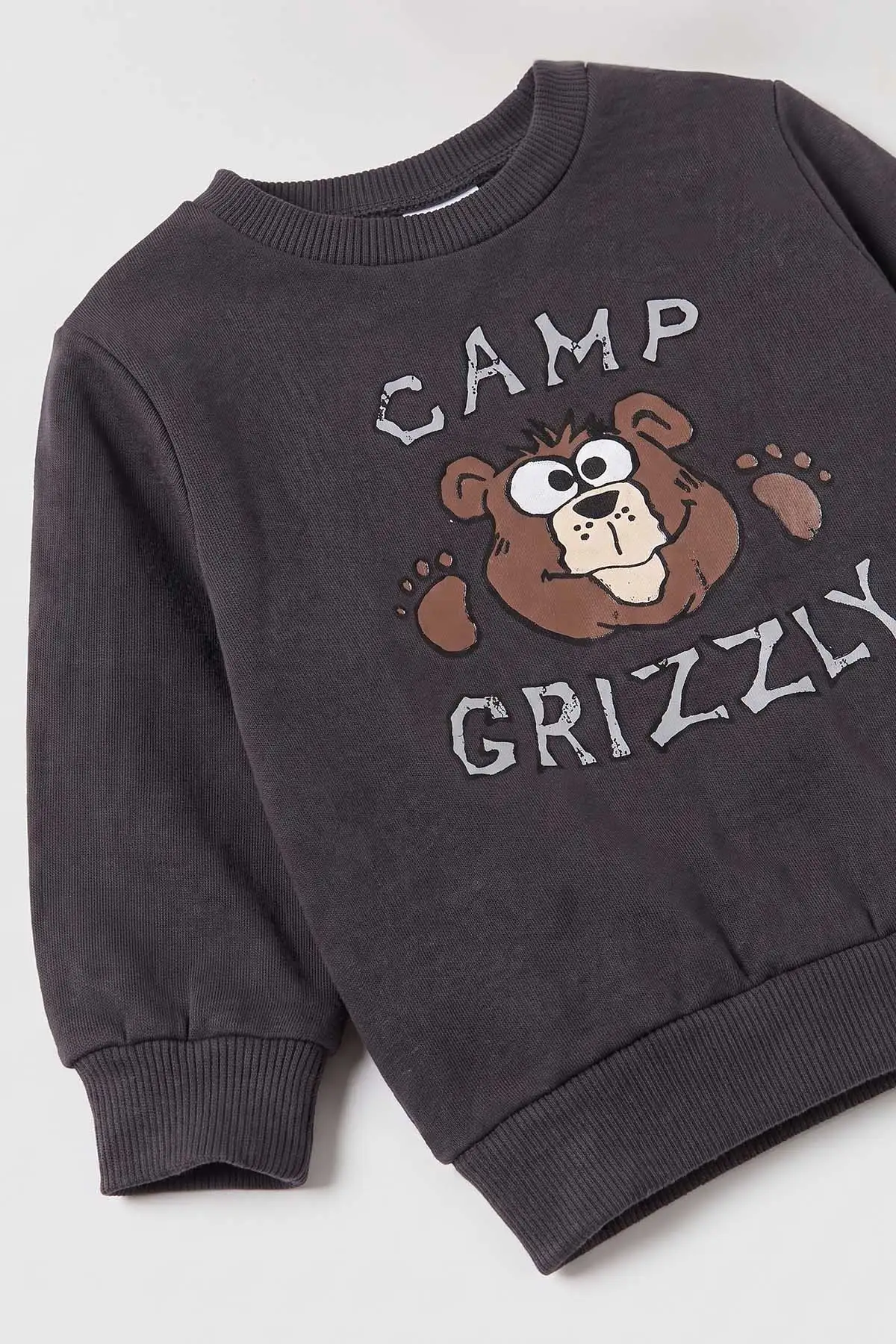 Antrasit (3-18 Ay) Camp Baskılı 2 İp Erkek Bebek Mevsimlik Takım 481168