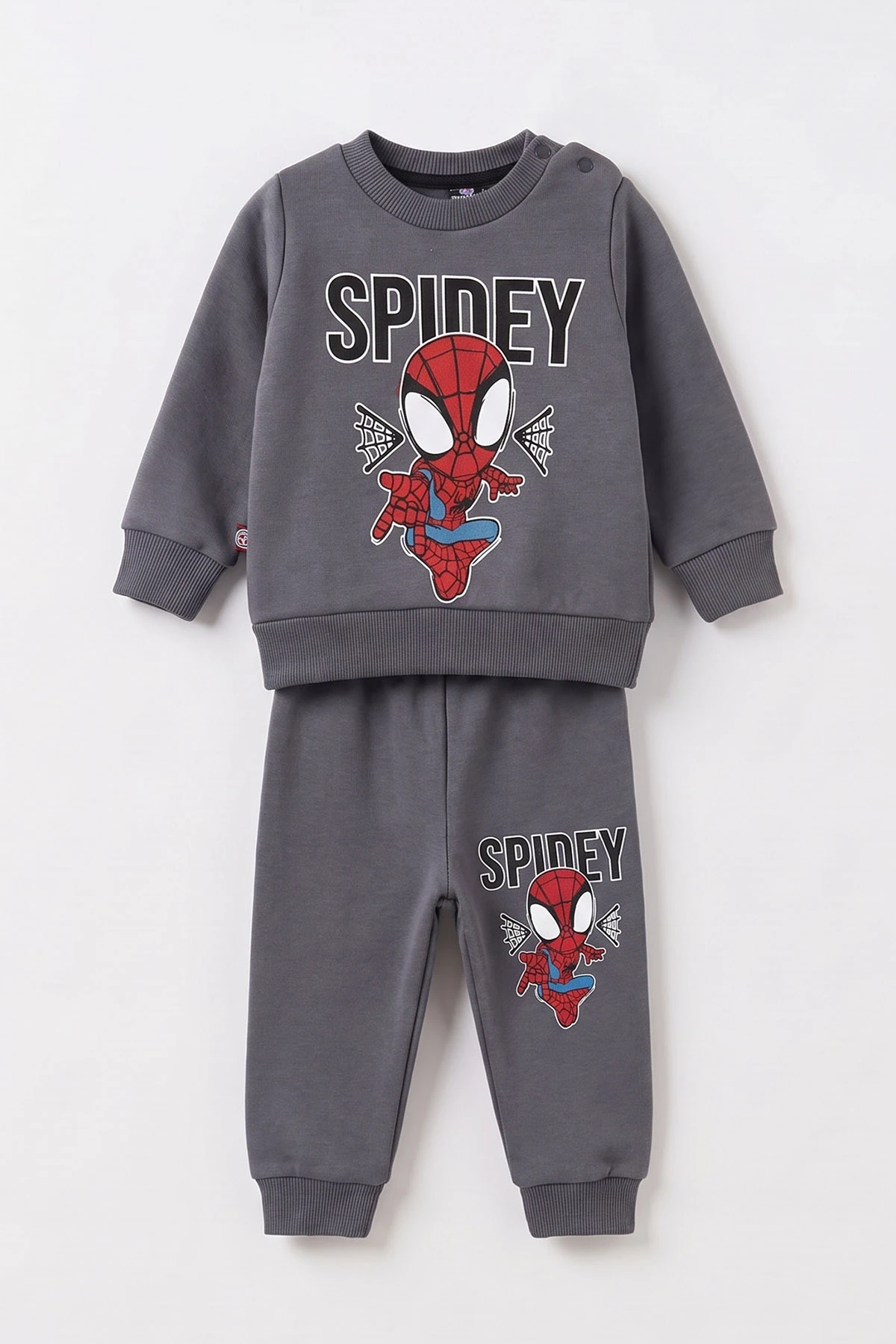 Antrasit (3-24 Ay) Spidey Baskılı 3 İp Şardonlu Erkek Bebek Kışlık Takım 497119