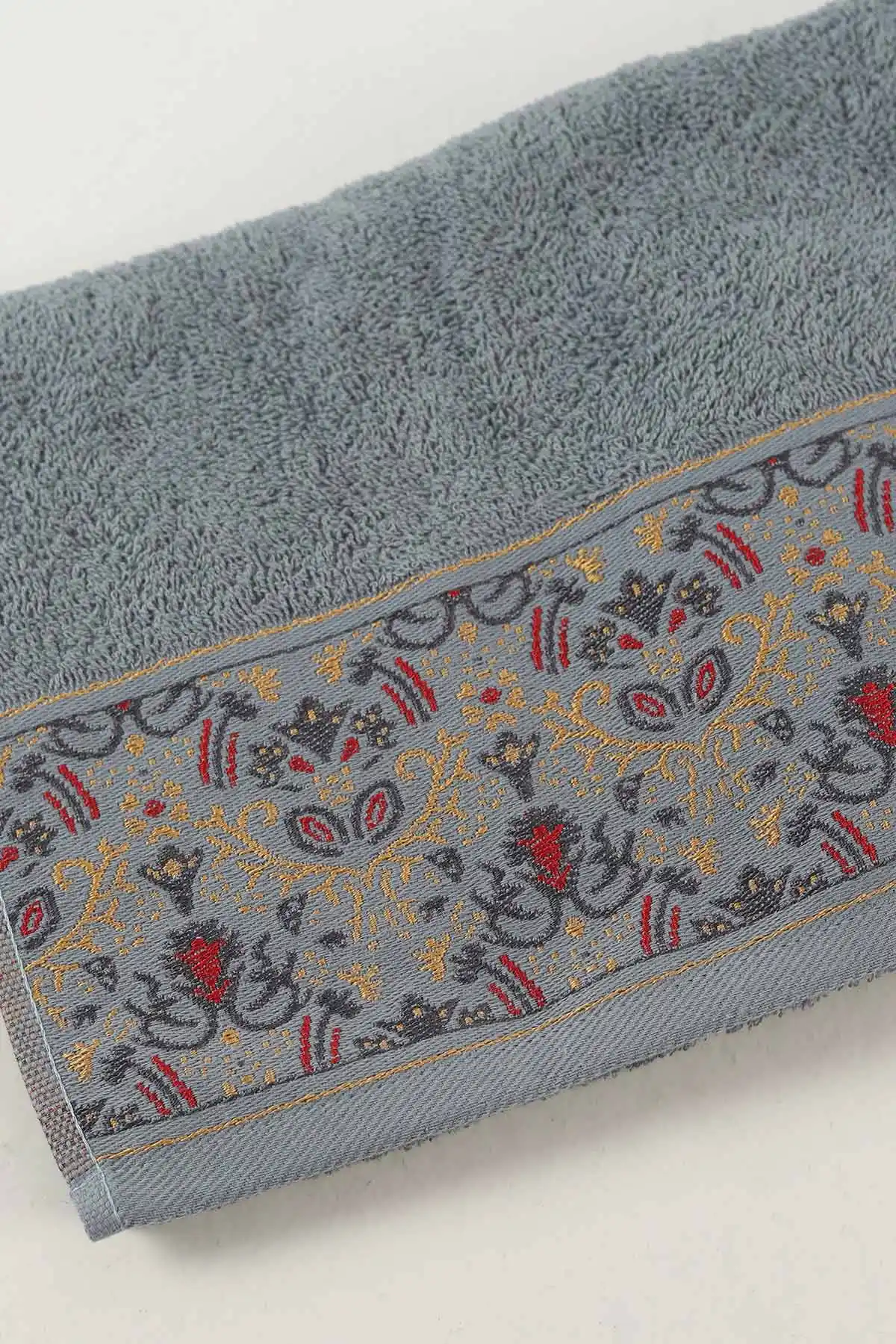 Antrasit 50x90 Cm Nakışlı Desenli Kilim Havlu 460422