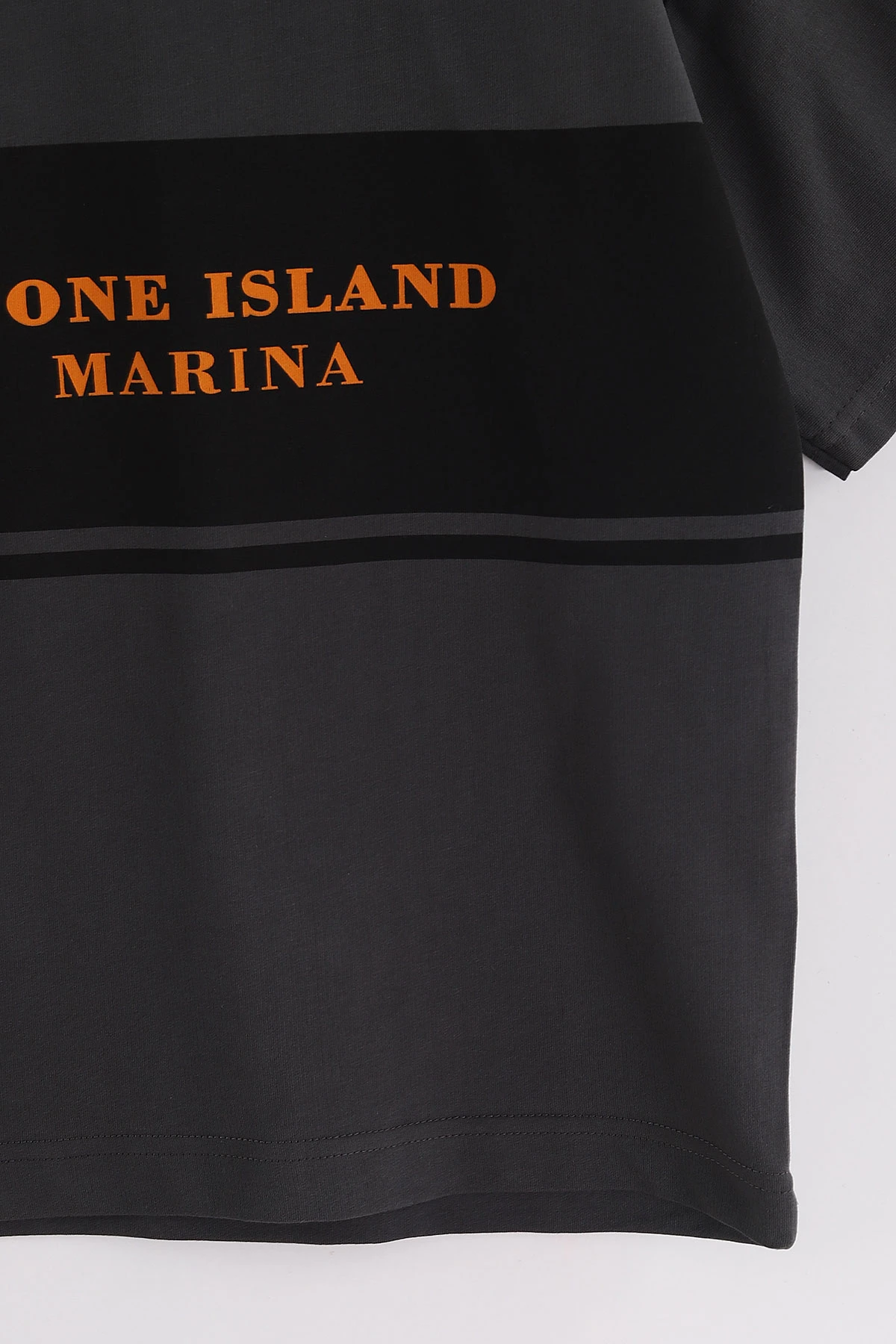 Antrasit (6-14 Yaş) Stone Island Baskılı 2 İp Erkek Çocuk Tişört 469283