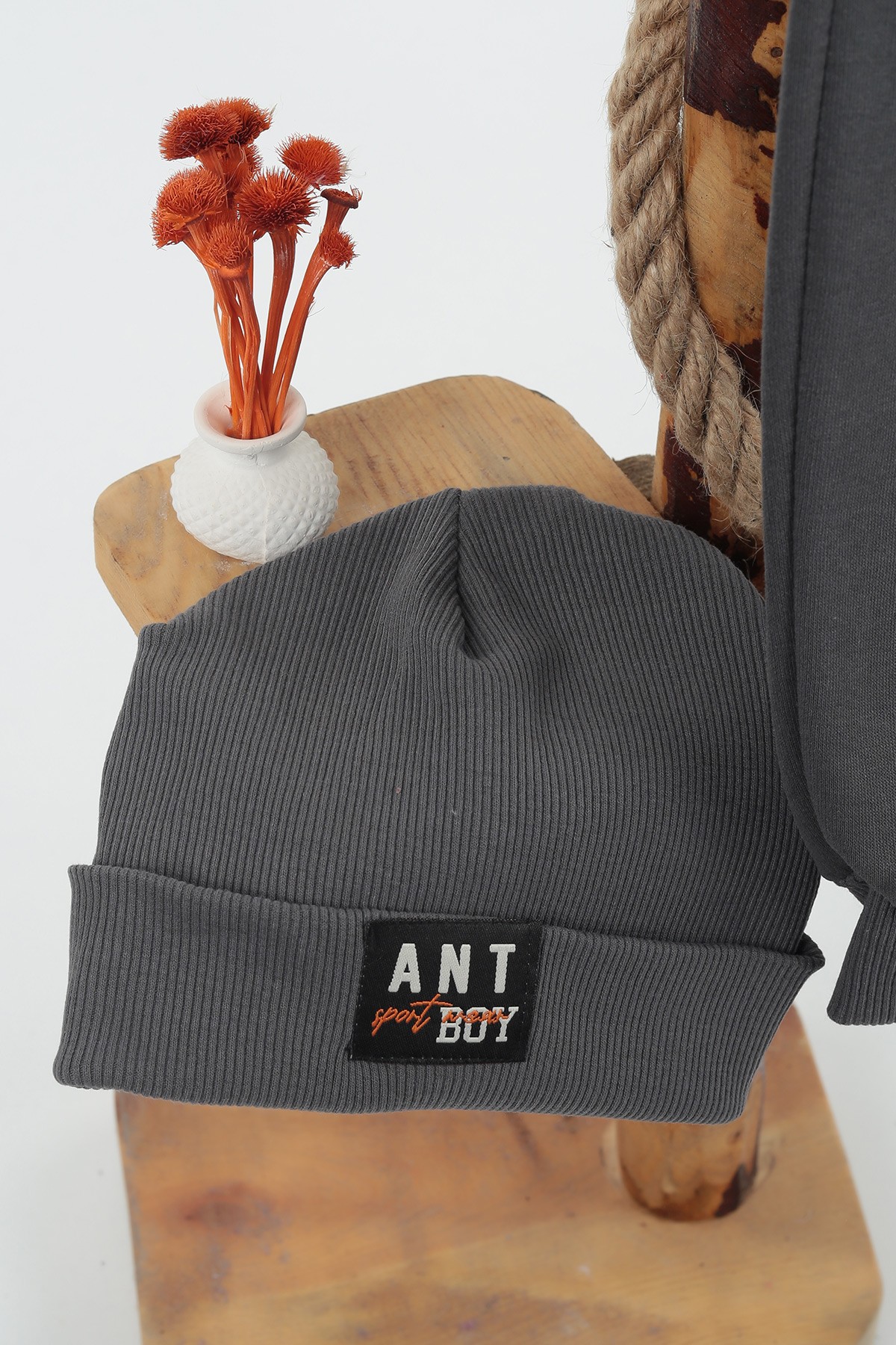 Antrasit (7-11 Yaş) Ant Boy Baskılı Üç İp Şardonlu Erkek Çocuk Takım 137146