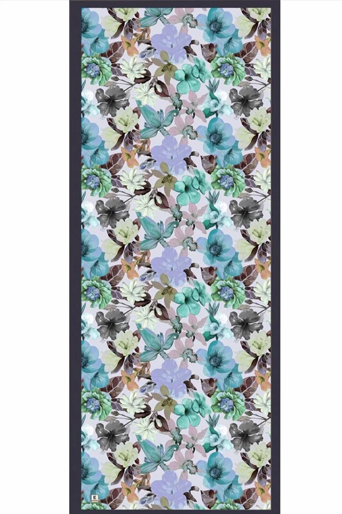 Antrasit 70x180 Cm Dijital Baskılı Botanik Desen Soft Şal 482159