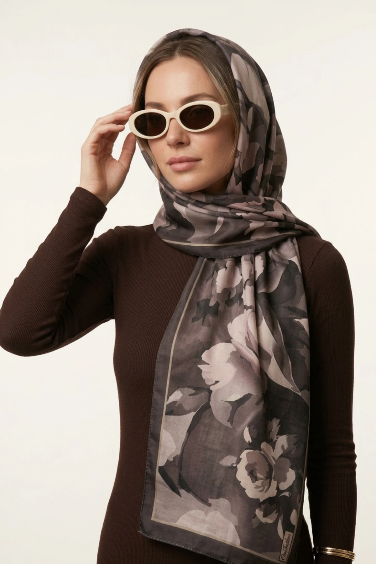 Antrasit 75x180 Cm Our Fashion Dijital Baskılı Desenli Soft Şal 408612