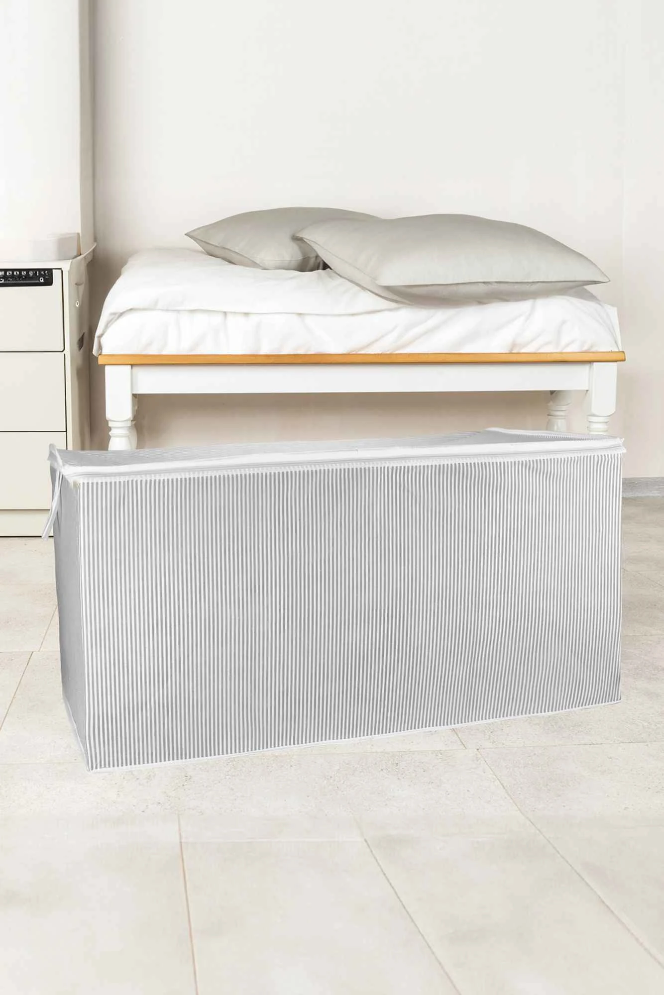 Antrasit 80x40x60 Çizgili Fermuarlı Mega Yorgan Hurcu 250332