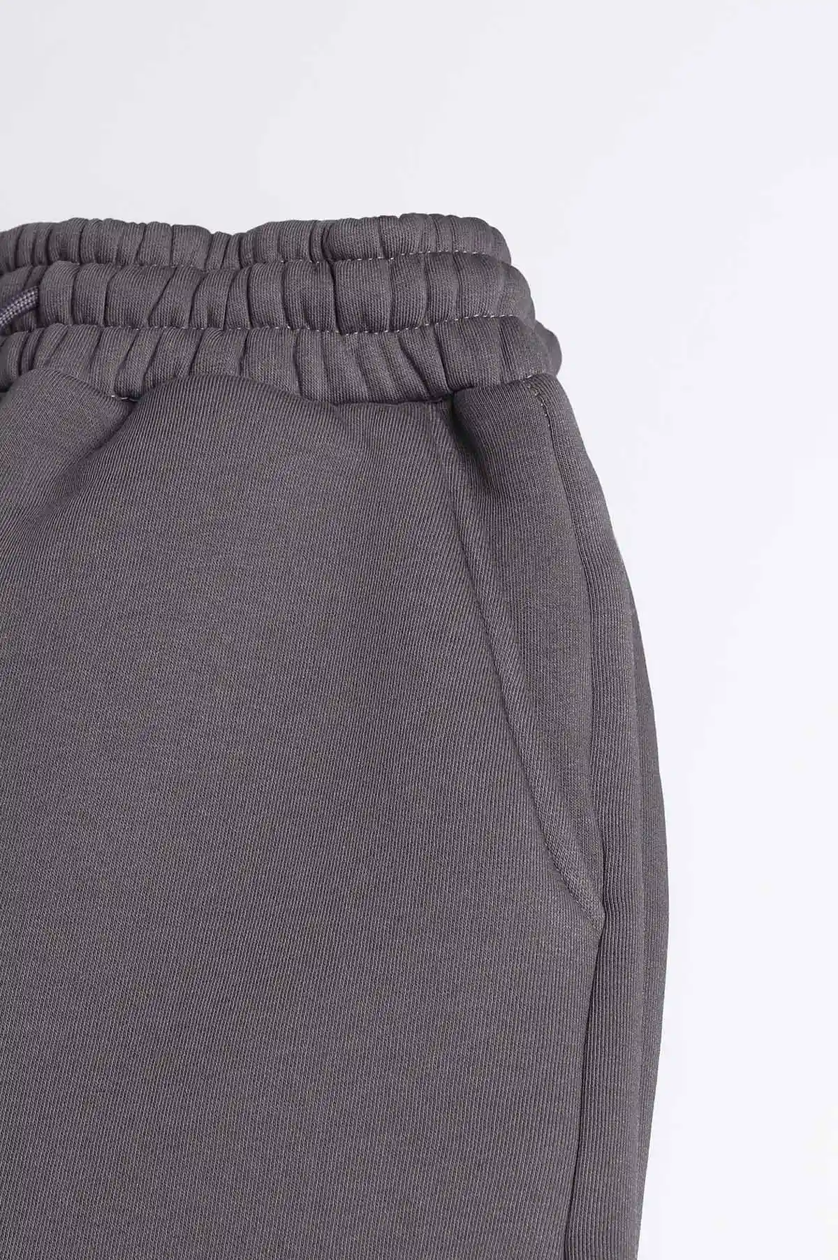 Antrasit Baggy Üç İp Şardonlu Belden Bağlamalı Erkek Eşofman Altı 398055