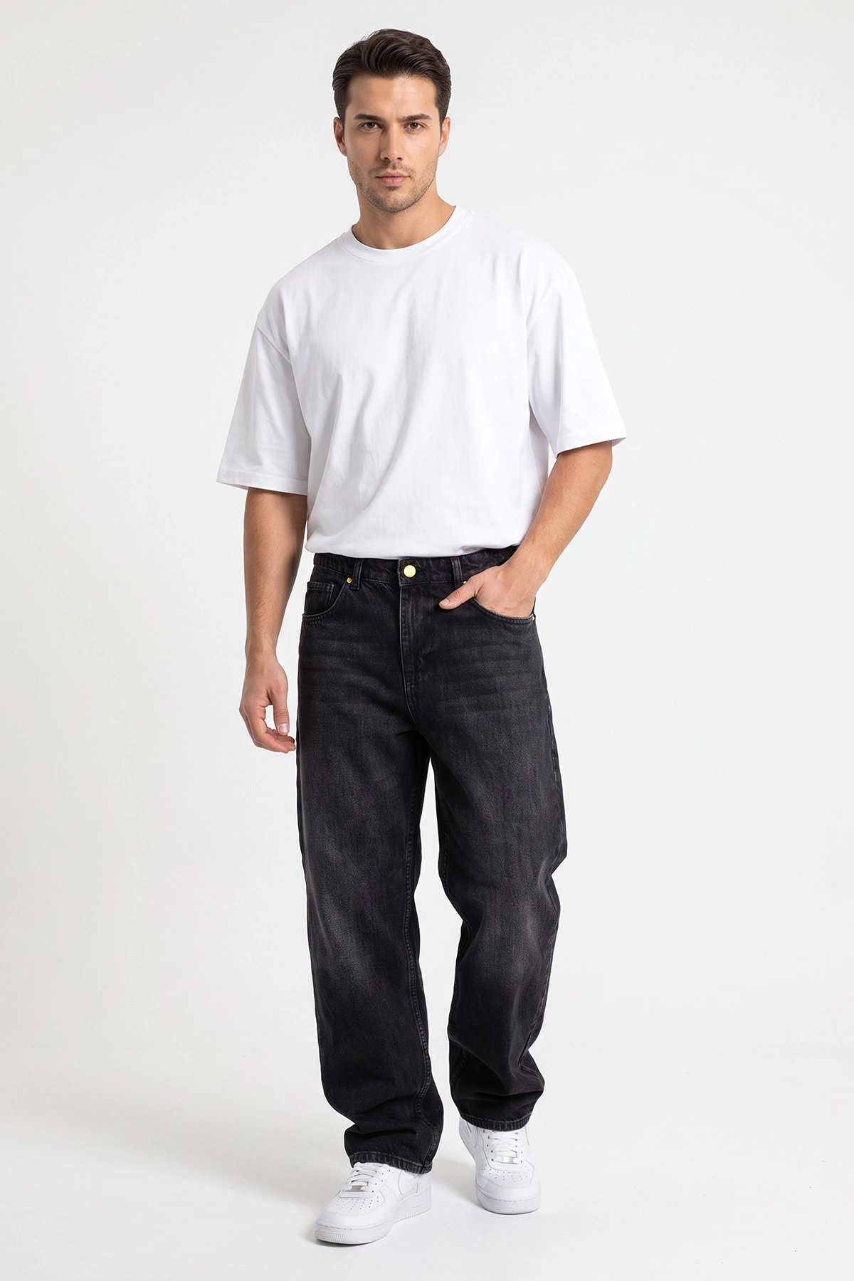 Antrasit Baggy Yeni Sezon Erkek Kot Pantolon 497211