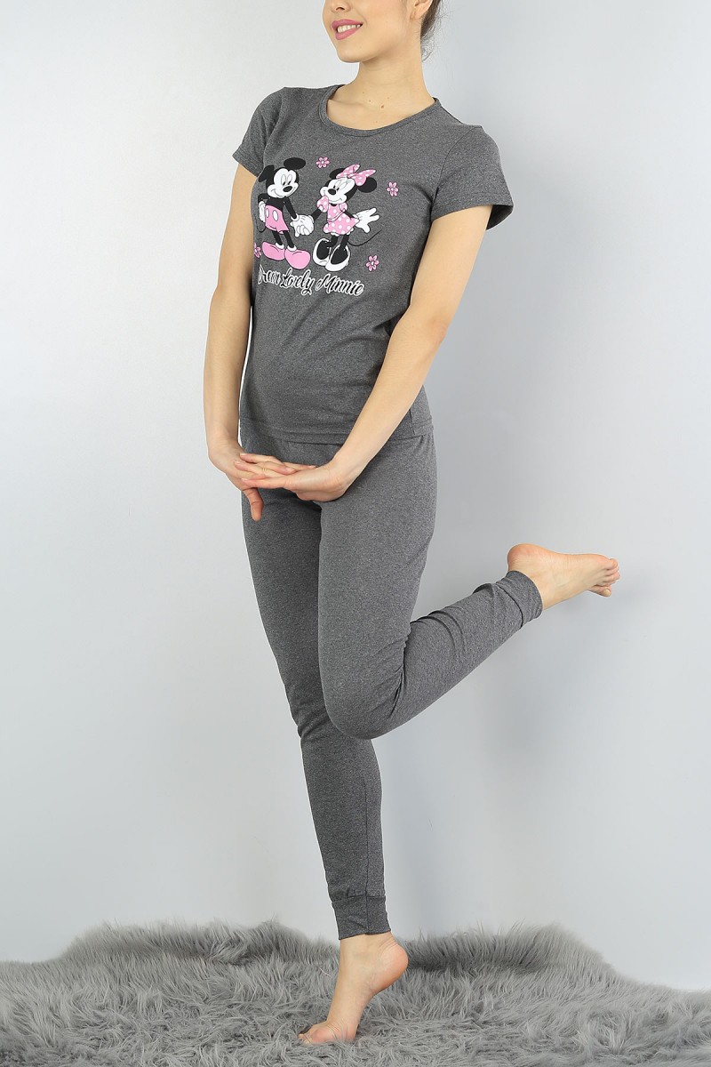 Antrasit Baskılı Bayan Pijama Takımı 54888