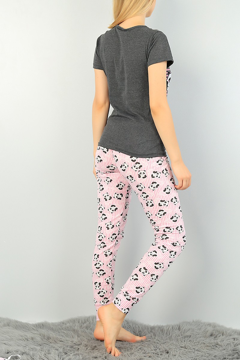 Antrasit Baskılı Bayan Pijama Takımı 73453