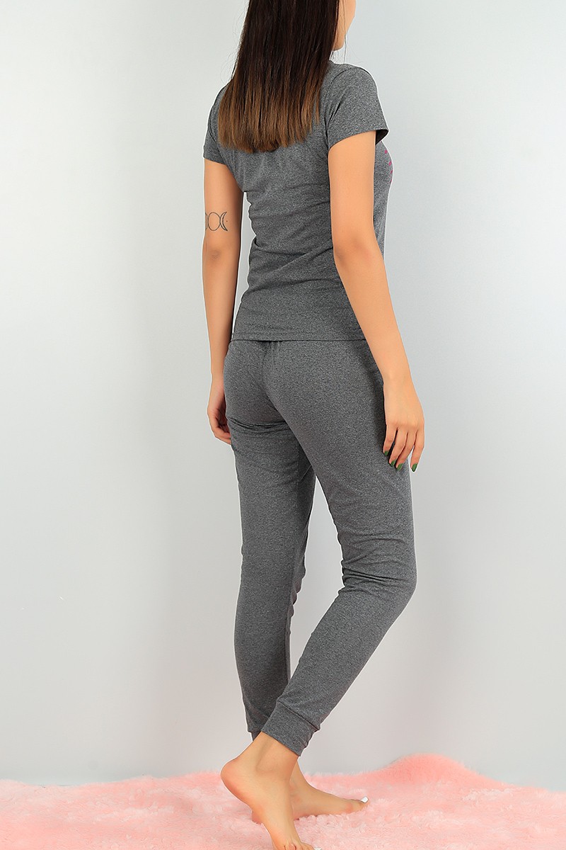 Antrasit Baskılı Bayan Pijama Takımı 73483