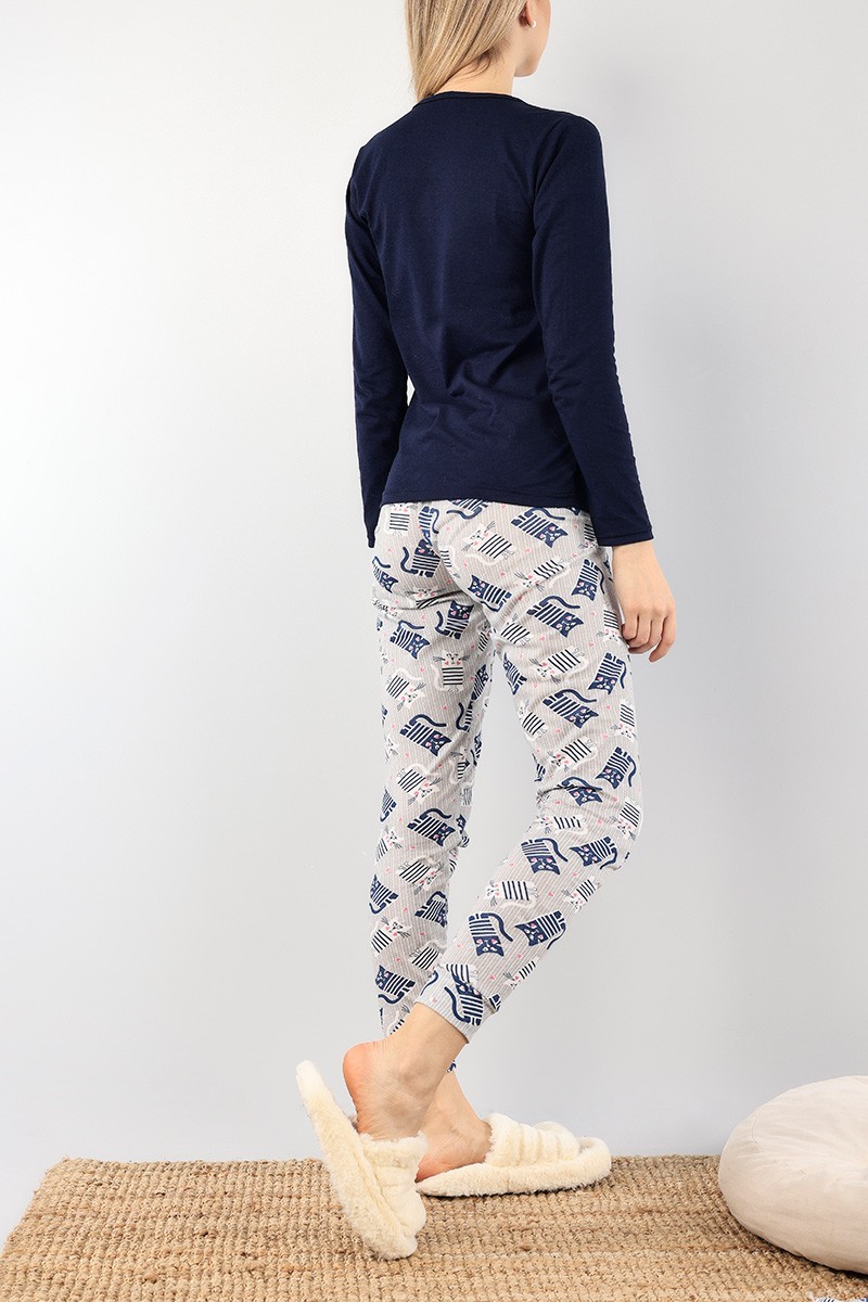 Antrasit Baskılı Bayan Pijama Takımı 89432