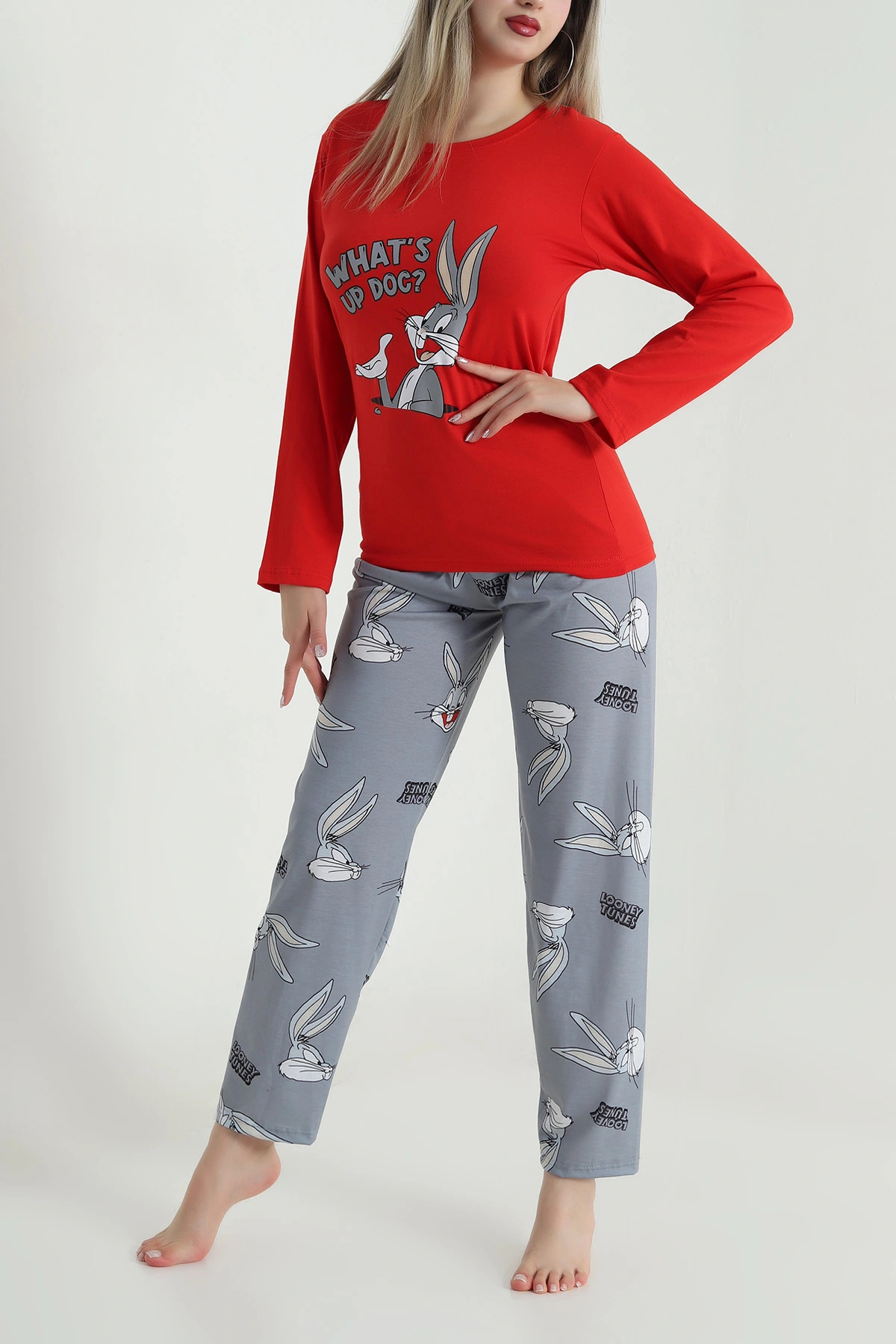 Antrasit Baskılı Kadın Pijama Takımı 488222