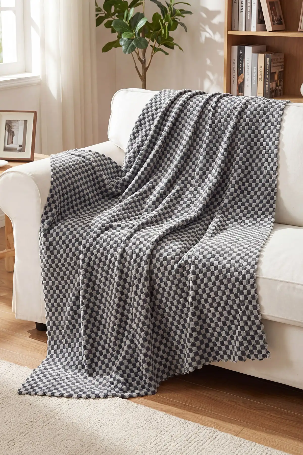Antrasit Bella Home 170x215 Cm Wood Kaymaz Koltuk Örtüsü 446507