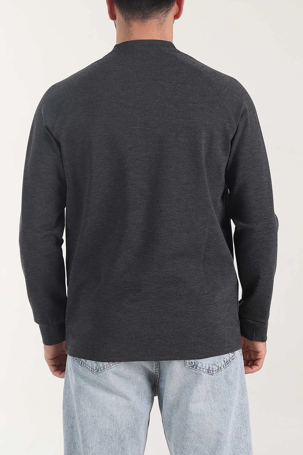 Antrasit Bisiklet Yaka Uzun Kollu Erkek Sweatshirt 408026