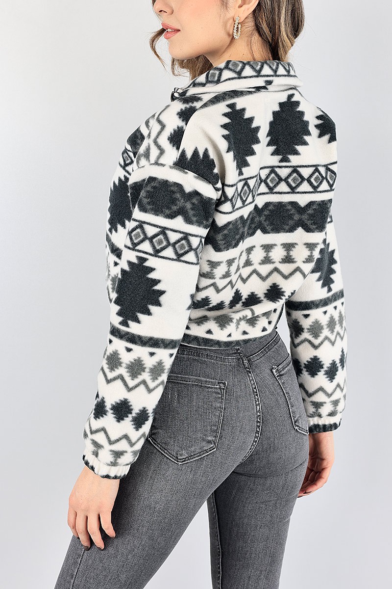 Antrasit Desenli Bayan Polar Sweat 87686