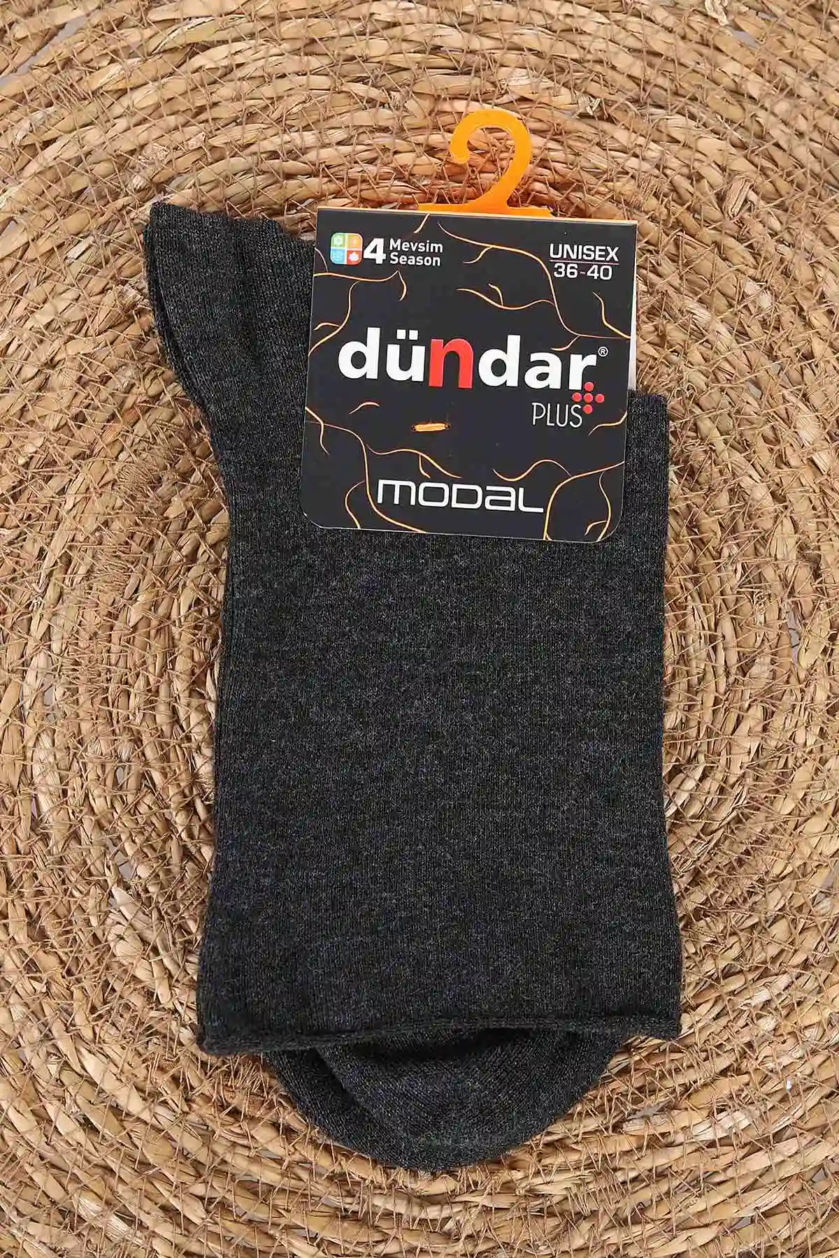 Antrasit Dört Mevsim Unisex Lastiksiz Modal Çorap (36-40) 477046