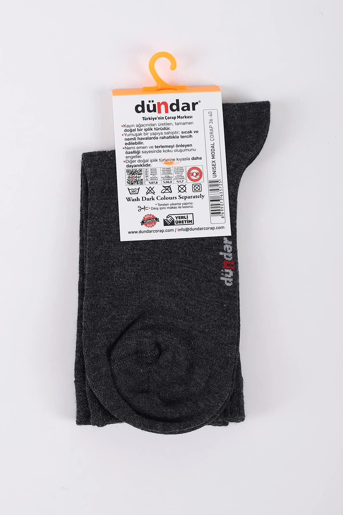 Antrasit Dört Mevsim Unisex Modal Çorap (36-40) 423046