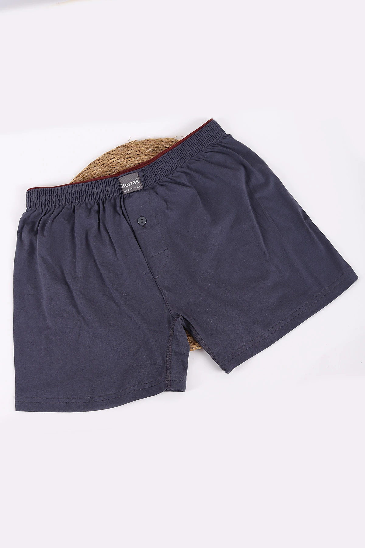 Antrasit Düğmeli Likralı Erkek Boxer Short 434436