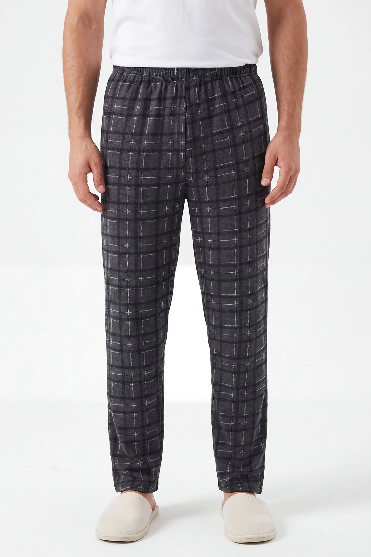 Antrasit Ekose Desen Erkek Pijama Altı 473970