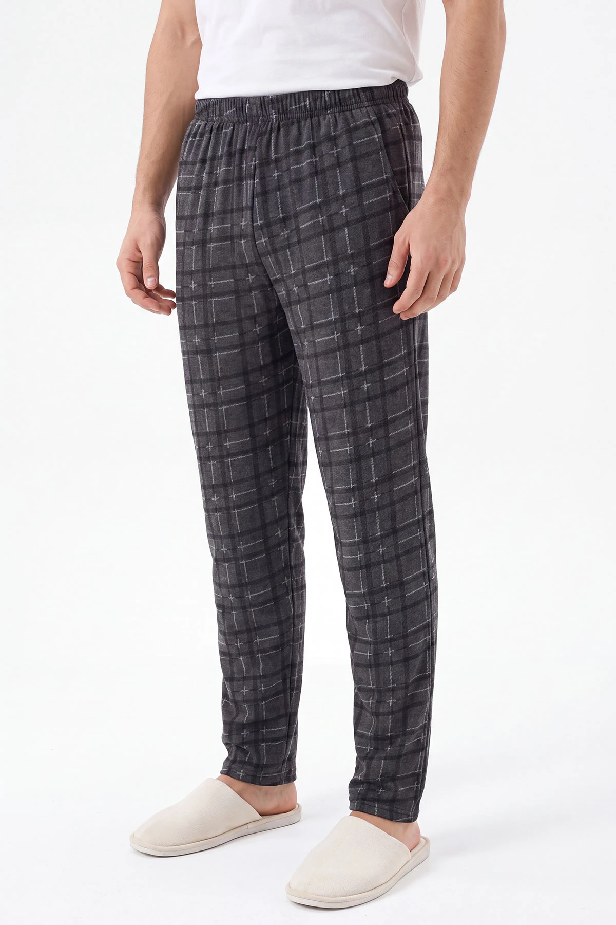 Antrasit Ekose Desen Erkek Pijama Altı 473970