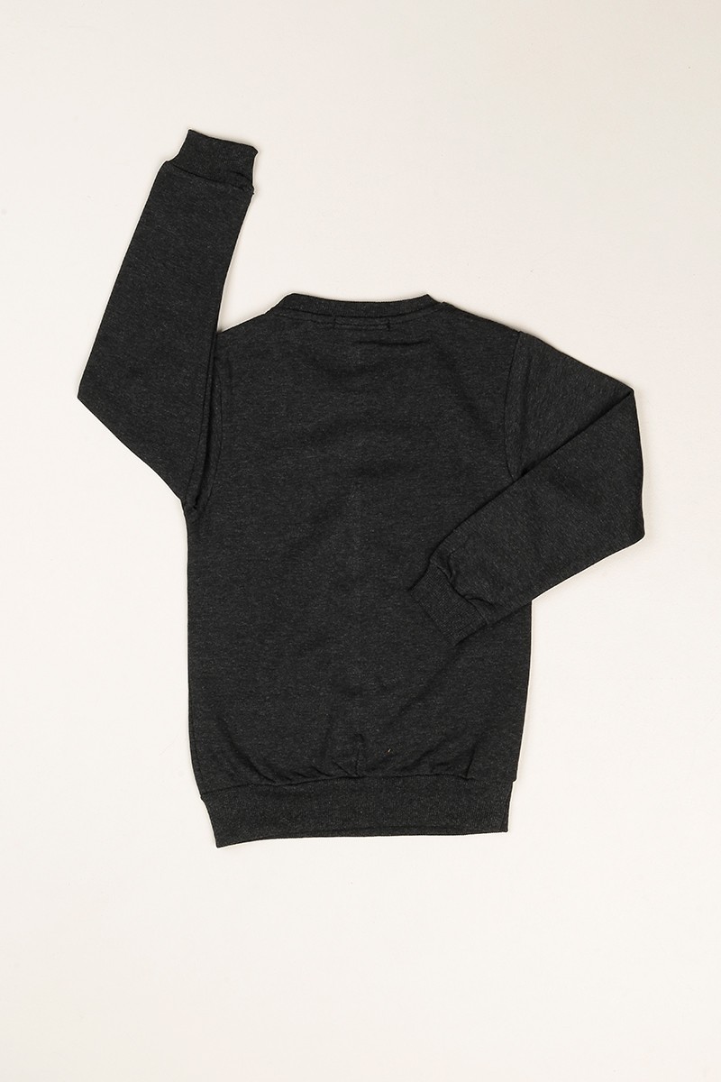 Antrasit İçi Şardonlu Retro Baskılı Erkek Çocuk Sweat 81011