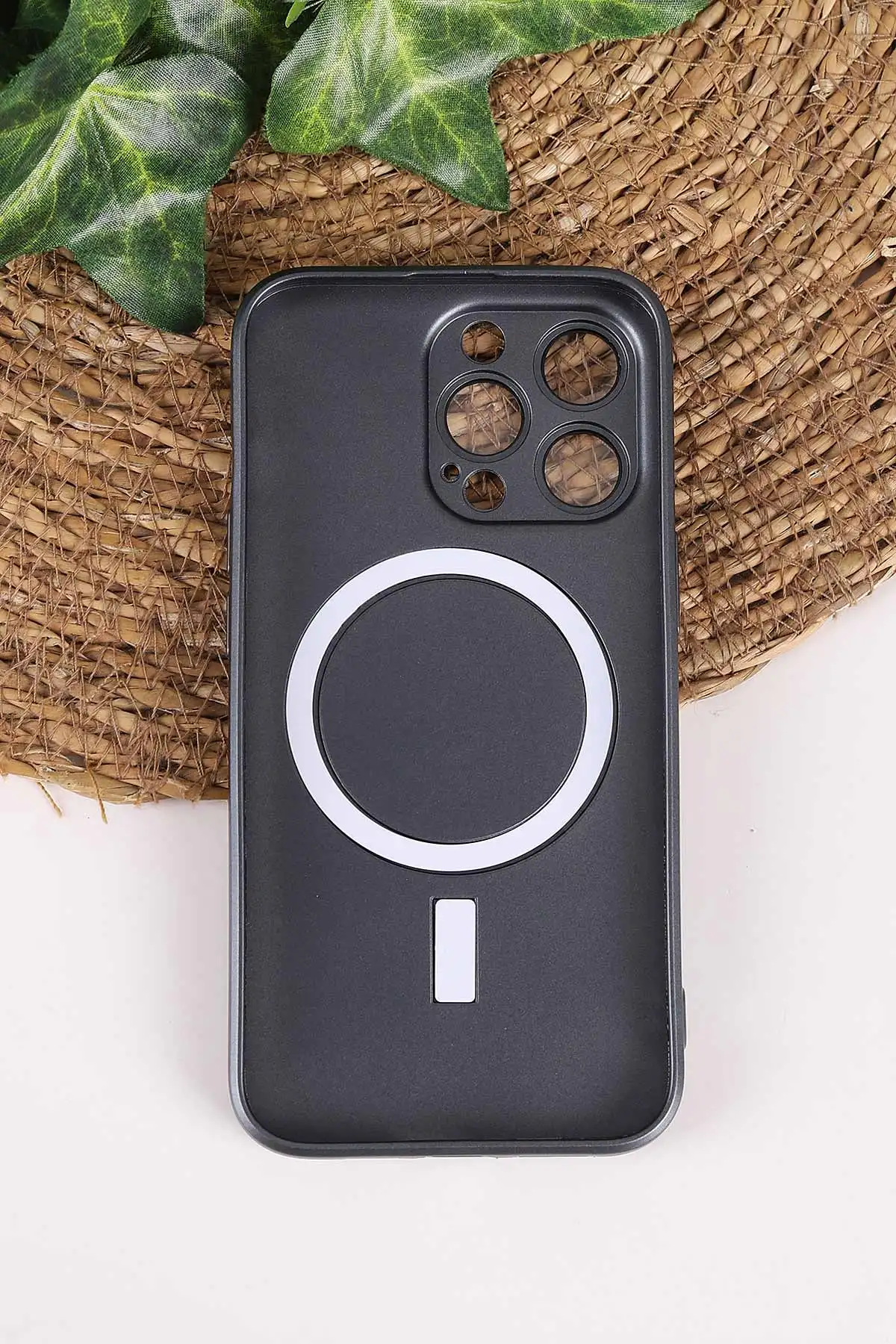 Antrasit İphone 13 Pro Uyumlu Magsafe Özellikli Tpu Silikon Telefon Kılıfı 473234