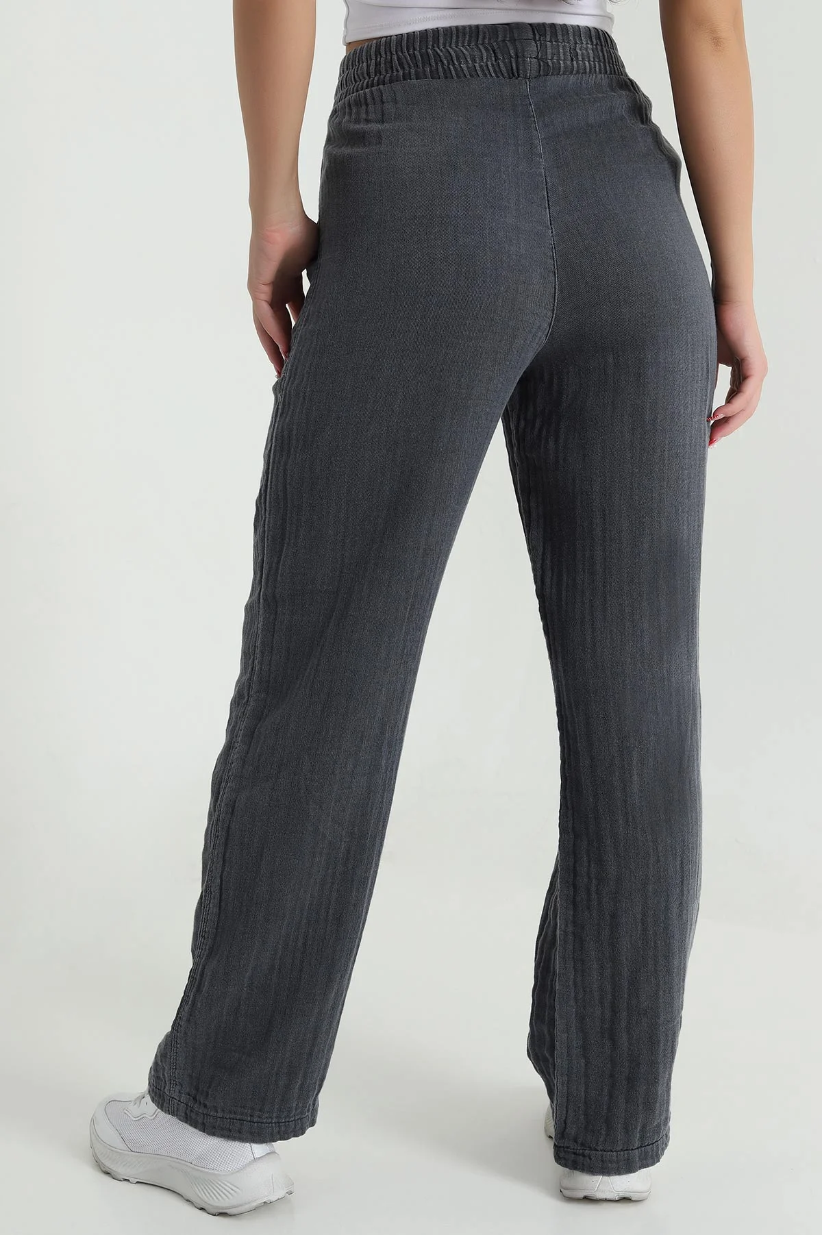 Antrasit Müslin Gabardin Karyıkama Kadın Pantolon 474020