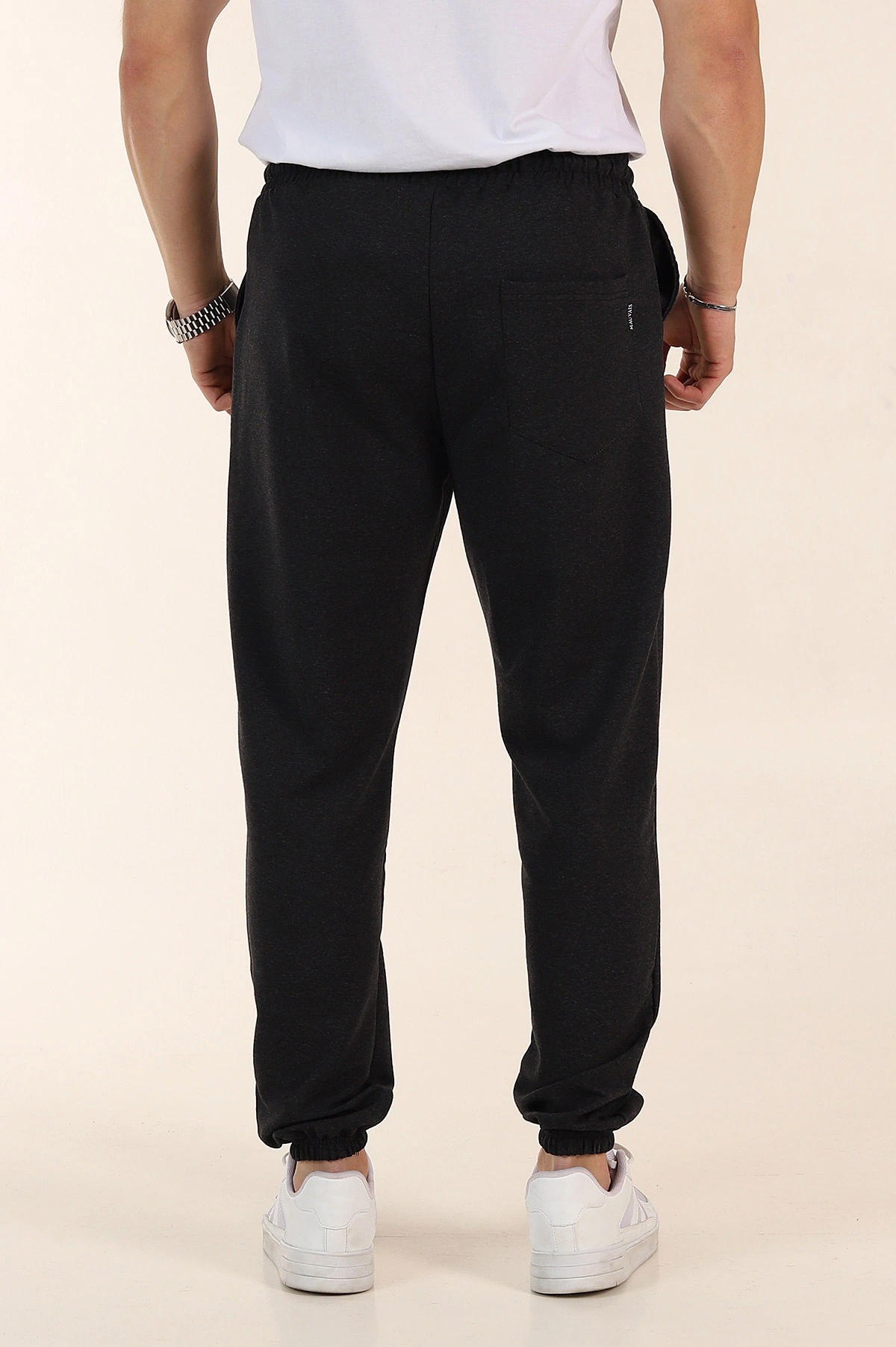 Antrasit Regular Fit İki İp Paça Lastikli Erkek Eşofman Altı 365347
