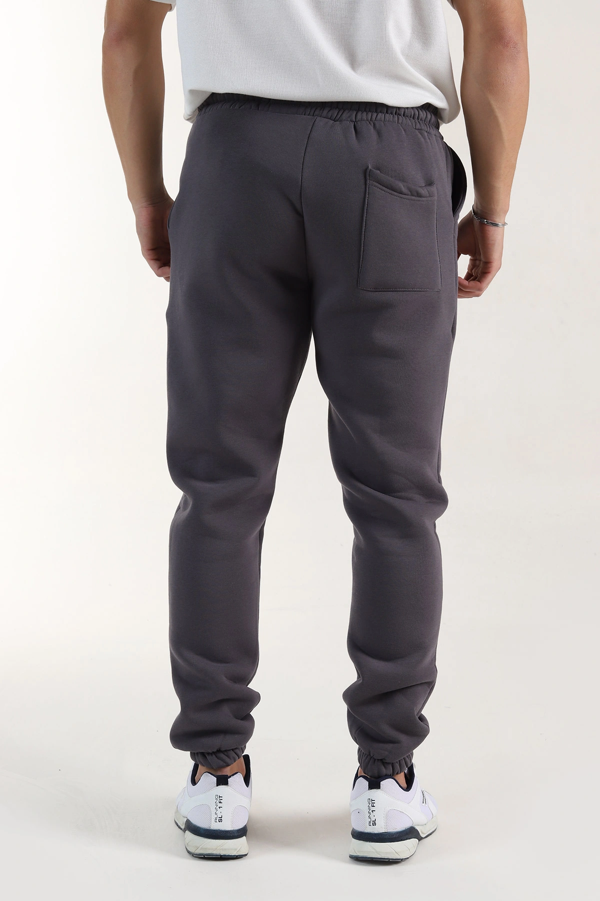 Antrasit Regular Fit İki İp Paça Lastikli Erkek Eşofman Altı 398187
