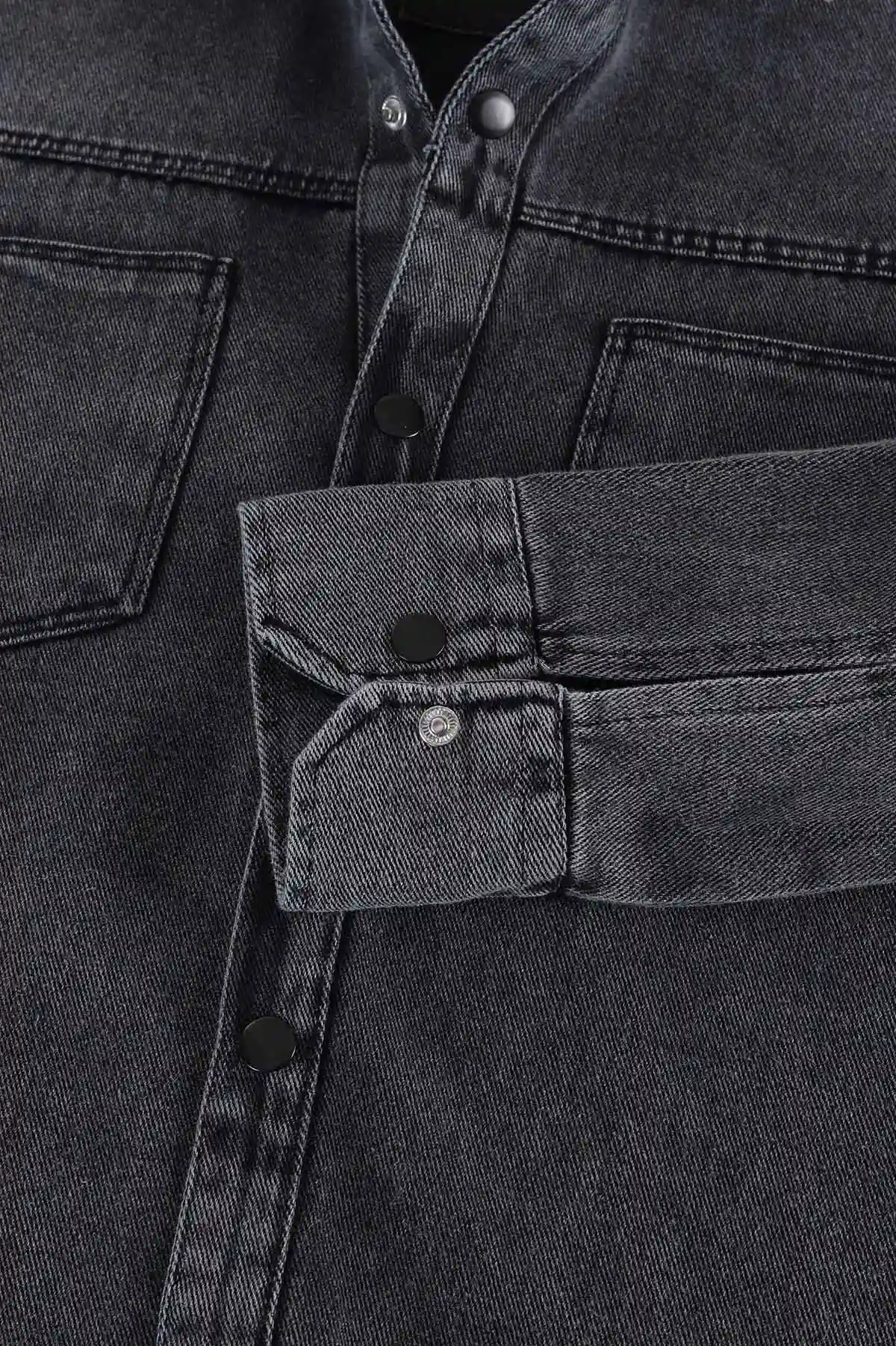 Antrasit Relaxed Fit Gabardin Çift Cepli Yıkamalı Erkek Gömlek 397971