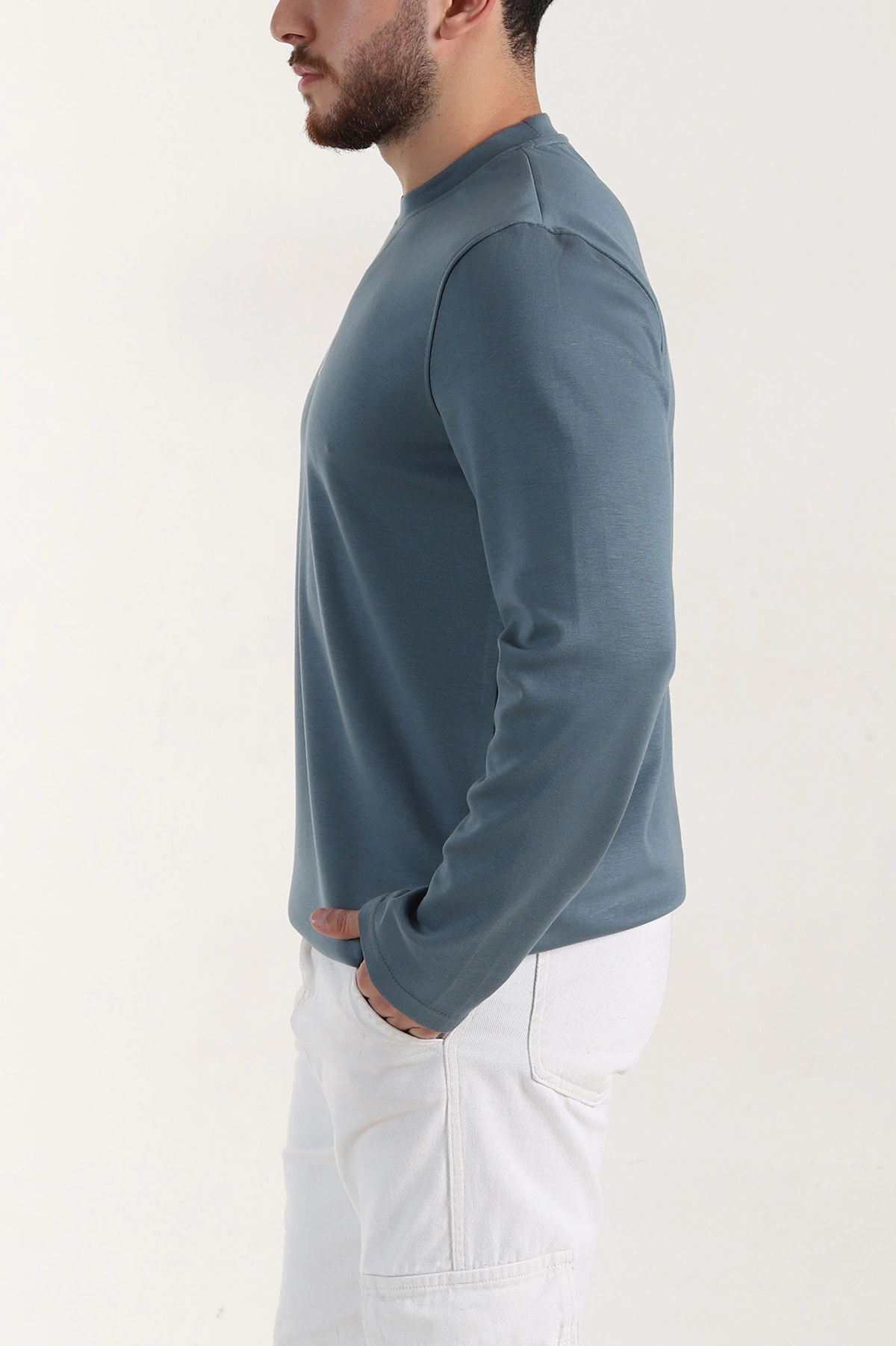 Antrasit Relaxed Fit Oysho Kumaş Nakışlı Yazı Detay Erkek Sweatshirt 399395
