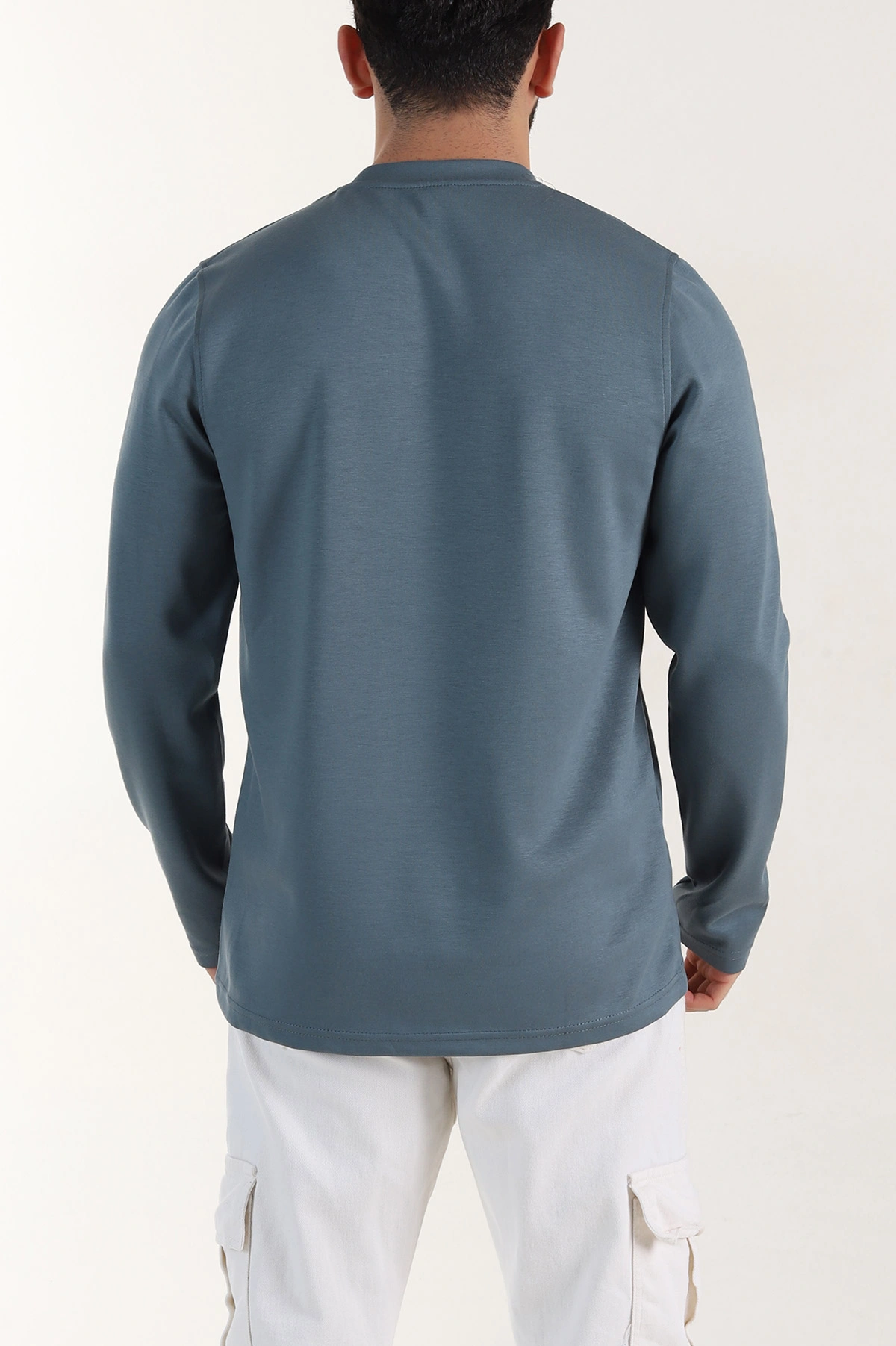 Antrasit Relaxed Fit Oysho Kumaş Nakışlı Yazı Detay Erkek Sweatshirt 399395