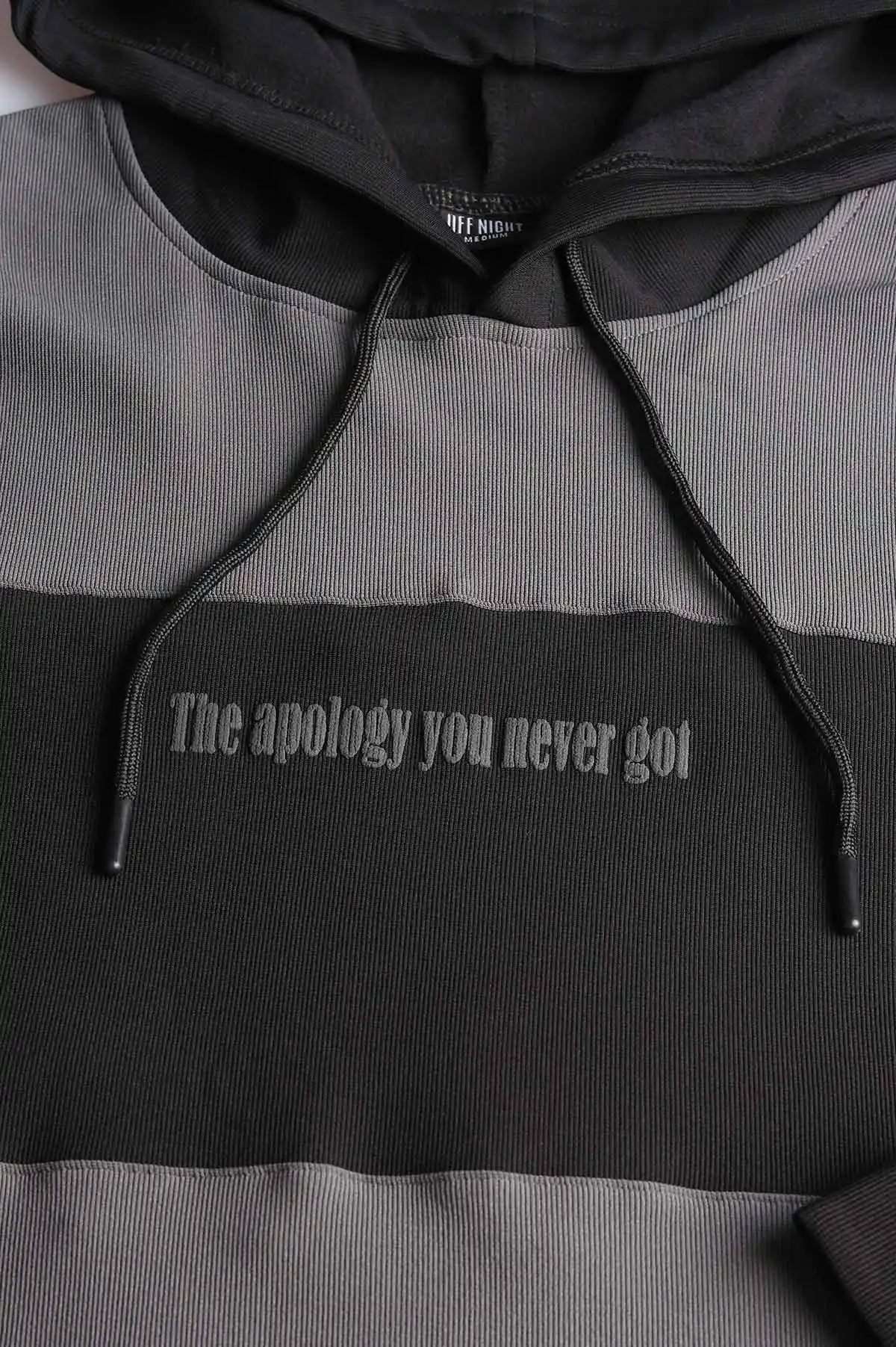 Antrasit Siyah Cep Detaylı Yazılı Kapüşonlu Erkek Sweatshirt 396160
