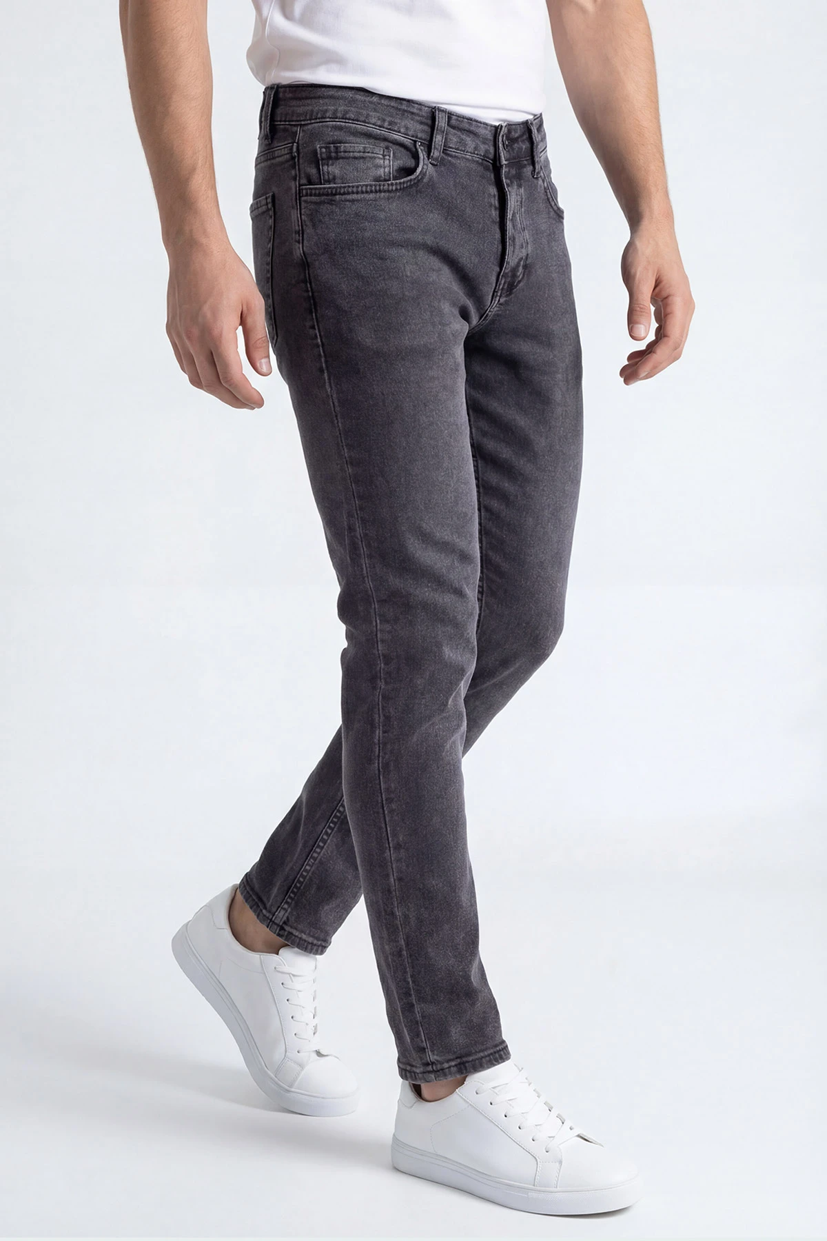 Antrasit Skinny Fit Likralı Erkek Kot Pantolon 431075