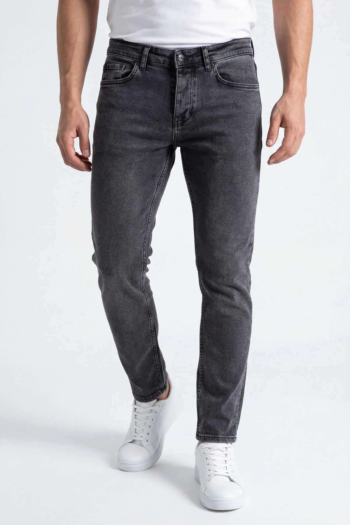 Antrasit Skinny Fit Likralı Erkek Kot Pantolon 431075