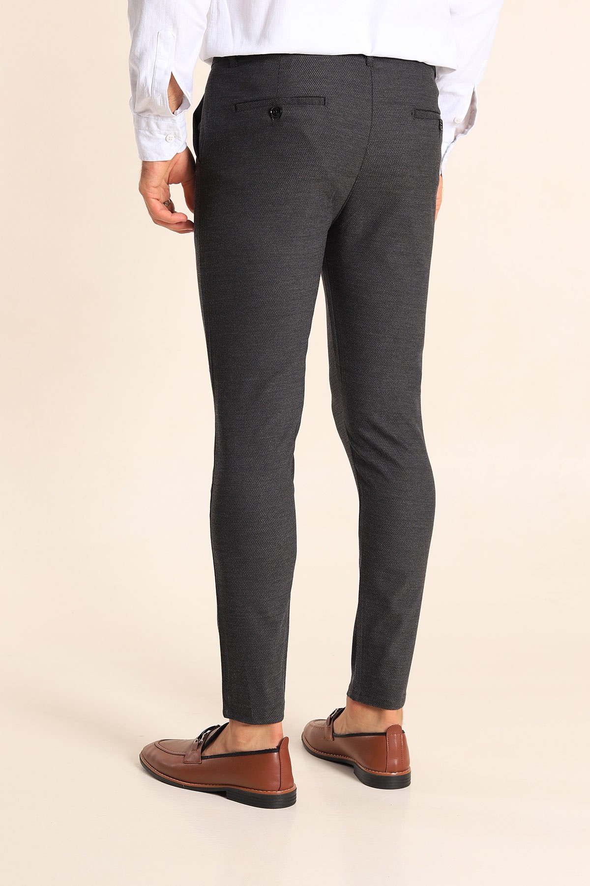 Antrasit Slim Fit Desenli Erkek Pantolon 213132
