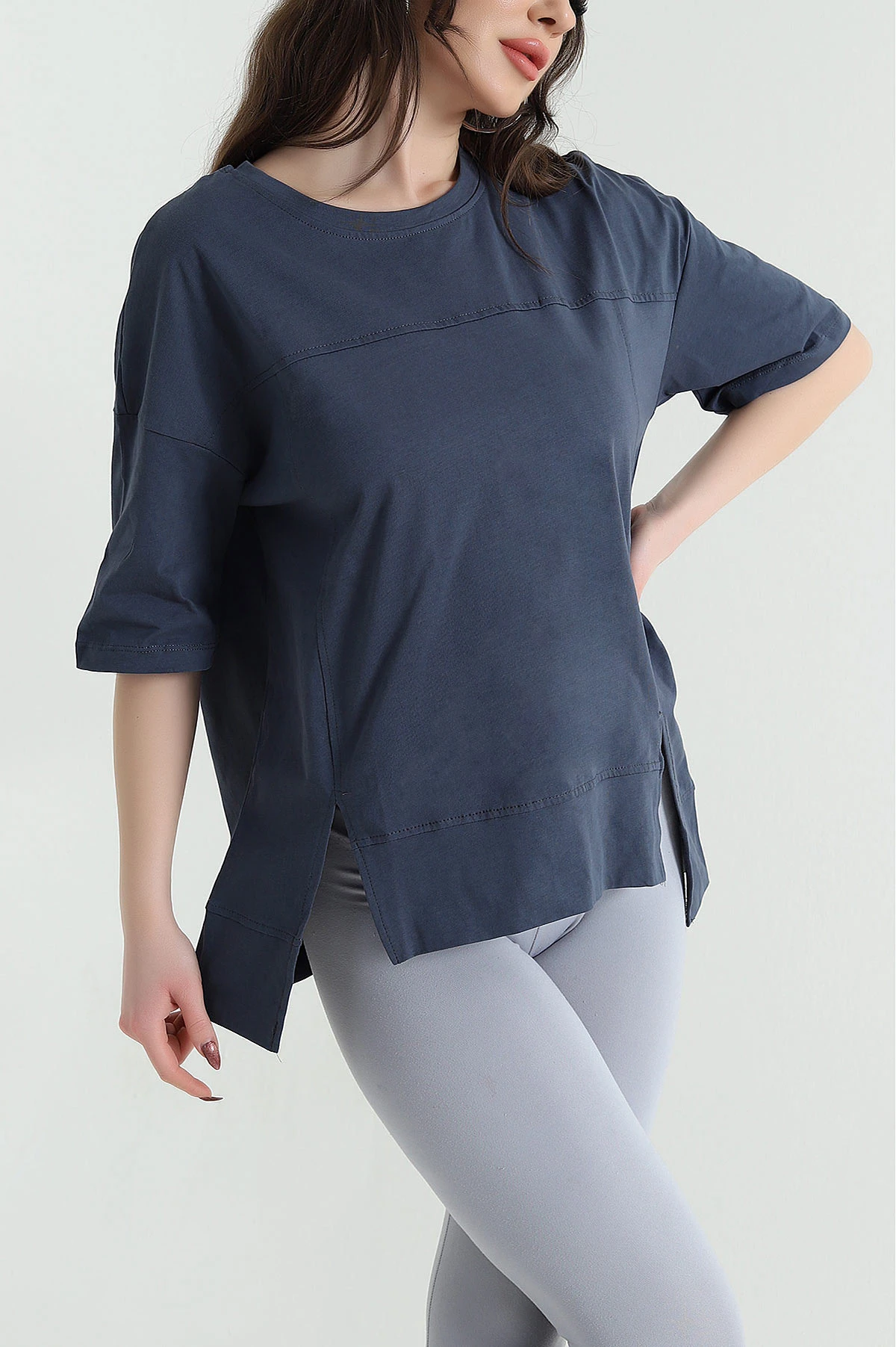 Antrasit Süprem Oversize Kadın Tişört 437868
