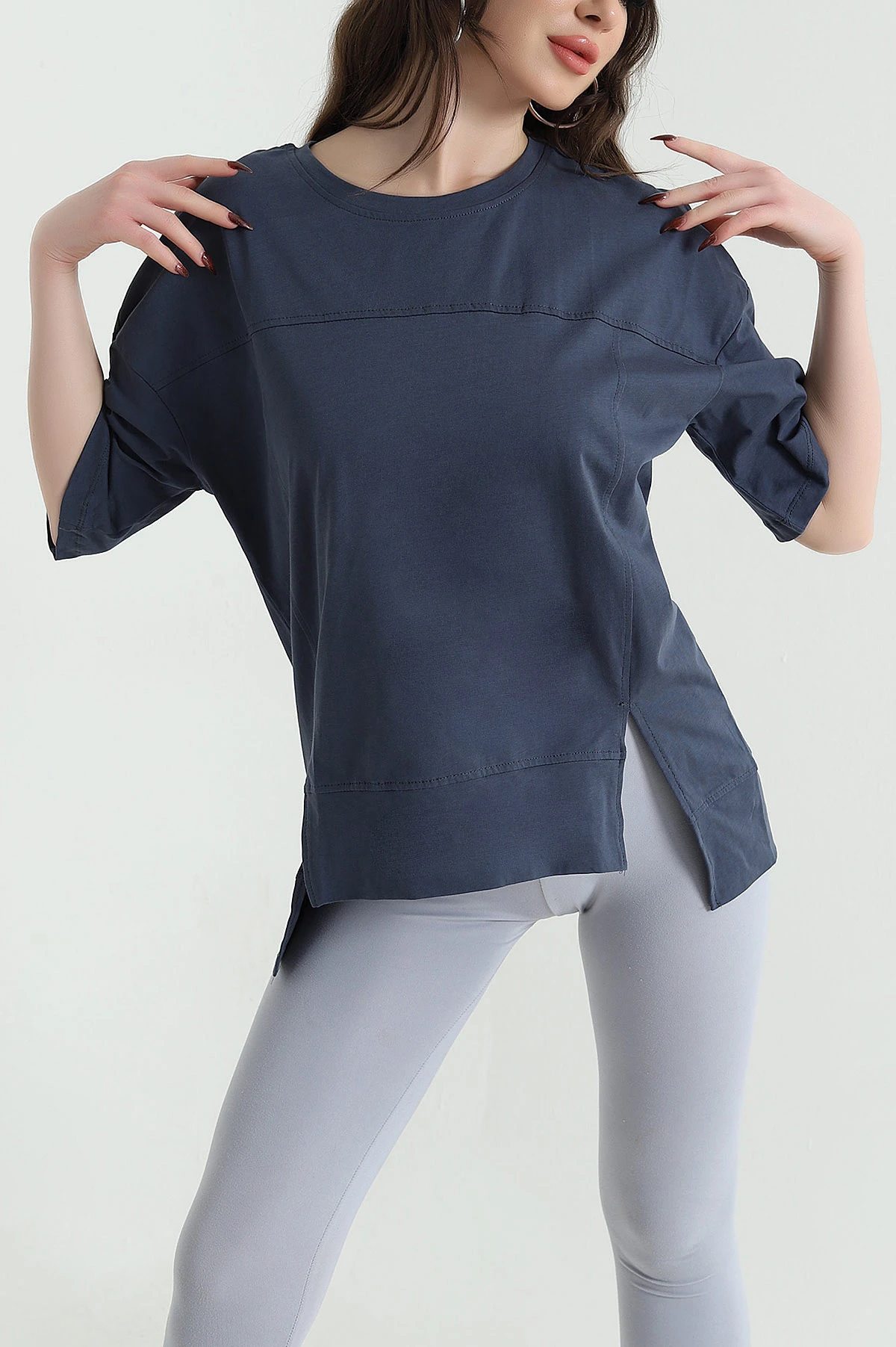 Antrasit Süprem Oversize Kadın Tişört 437868