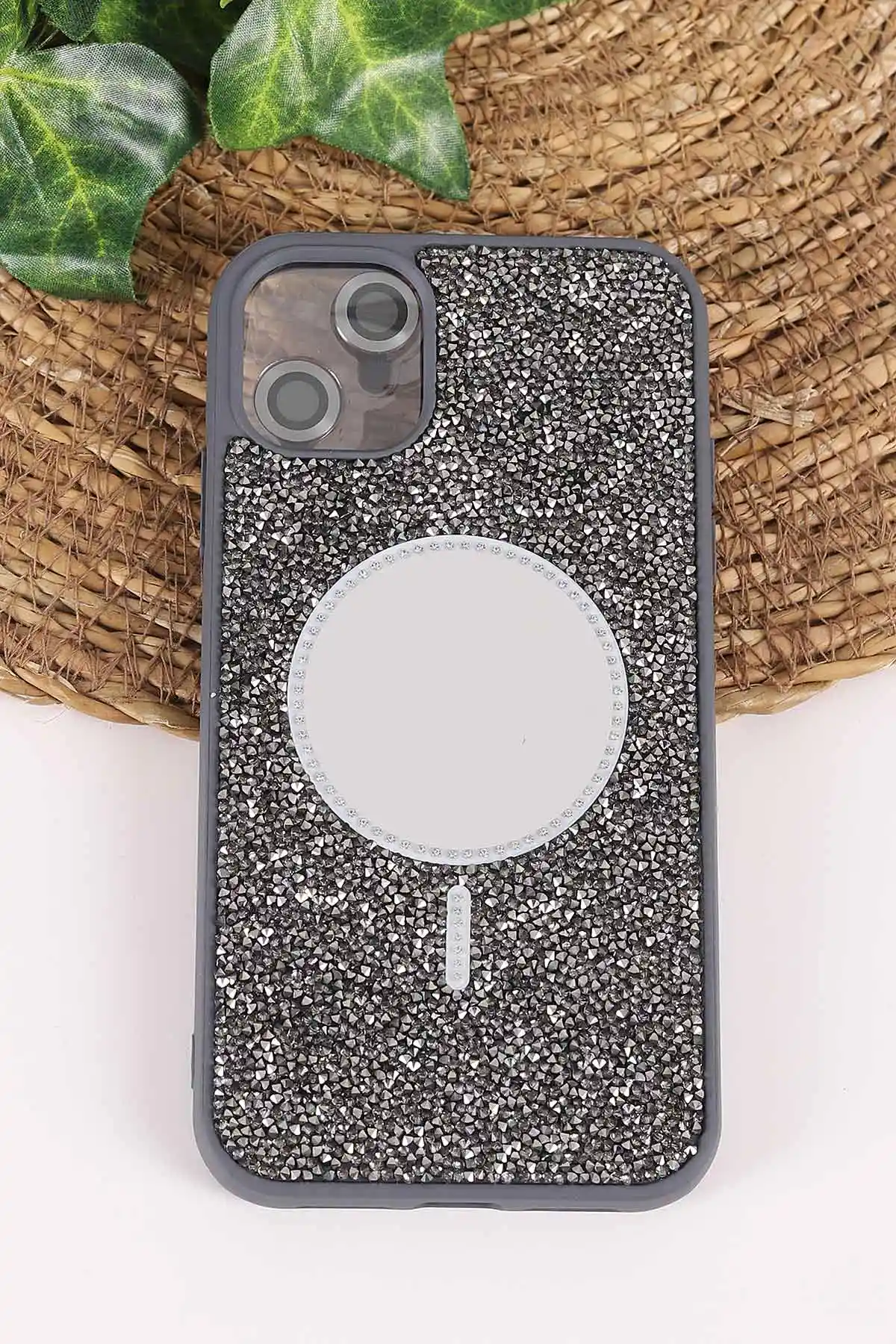 Antrasit TeknoCase İPhone 11 Uyumlu Mirror Diamond Case Serisi Aynalı Sert Silikon Telefon Kılıfı 458473