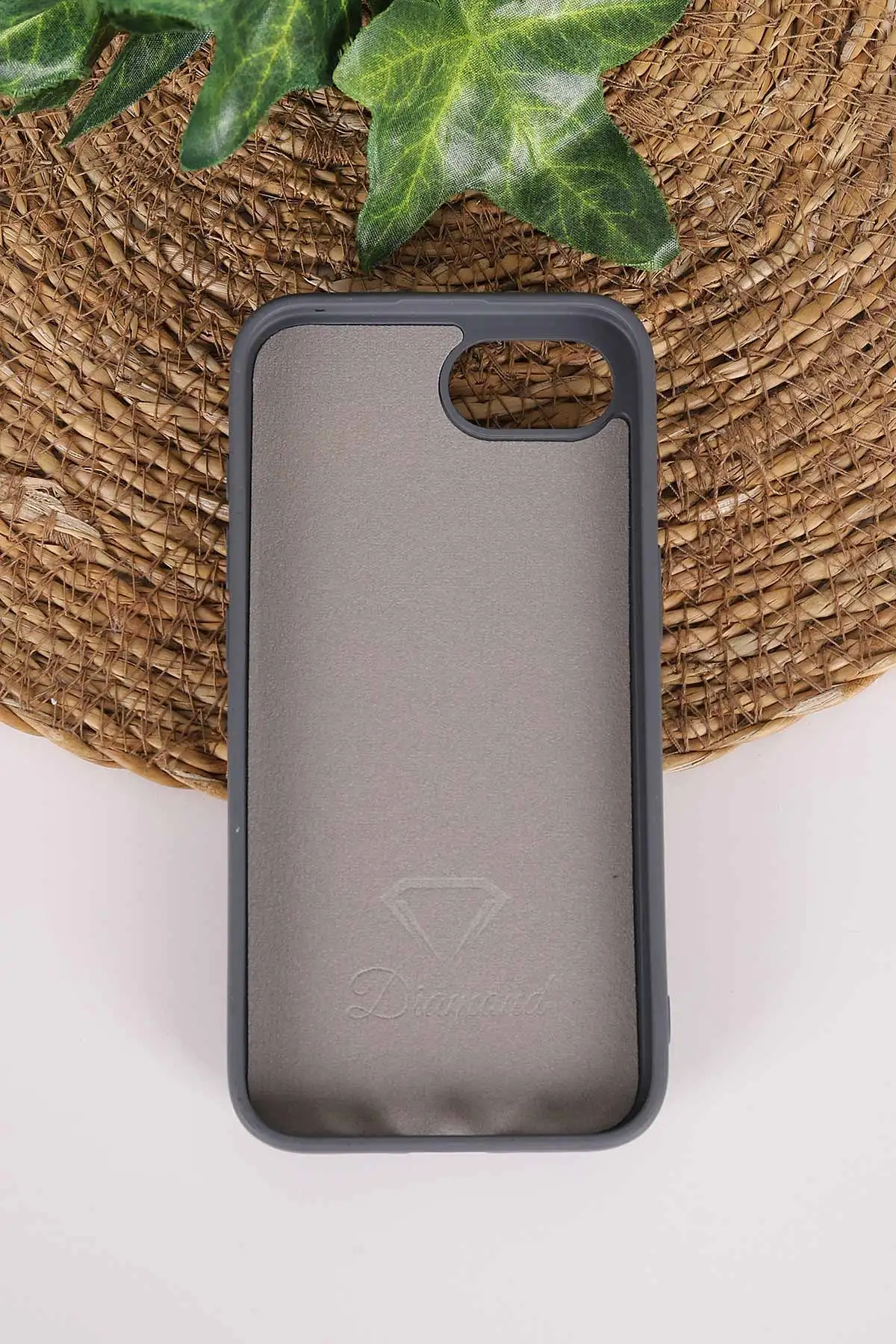 Antrasit TeknoCase İPhone 16E & 17E Uyumlu Nelly Diamond Serisi Taşlı Lens Hediyeli Sert Silikon Telefon Kılıfı 480975