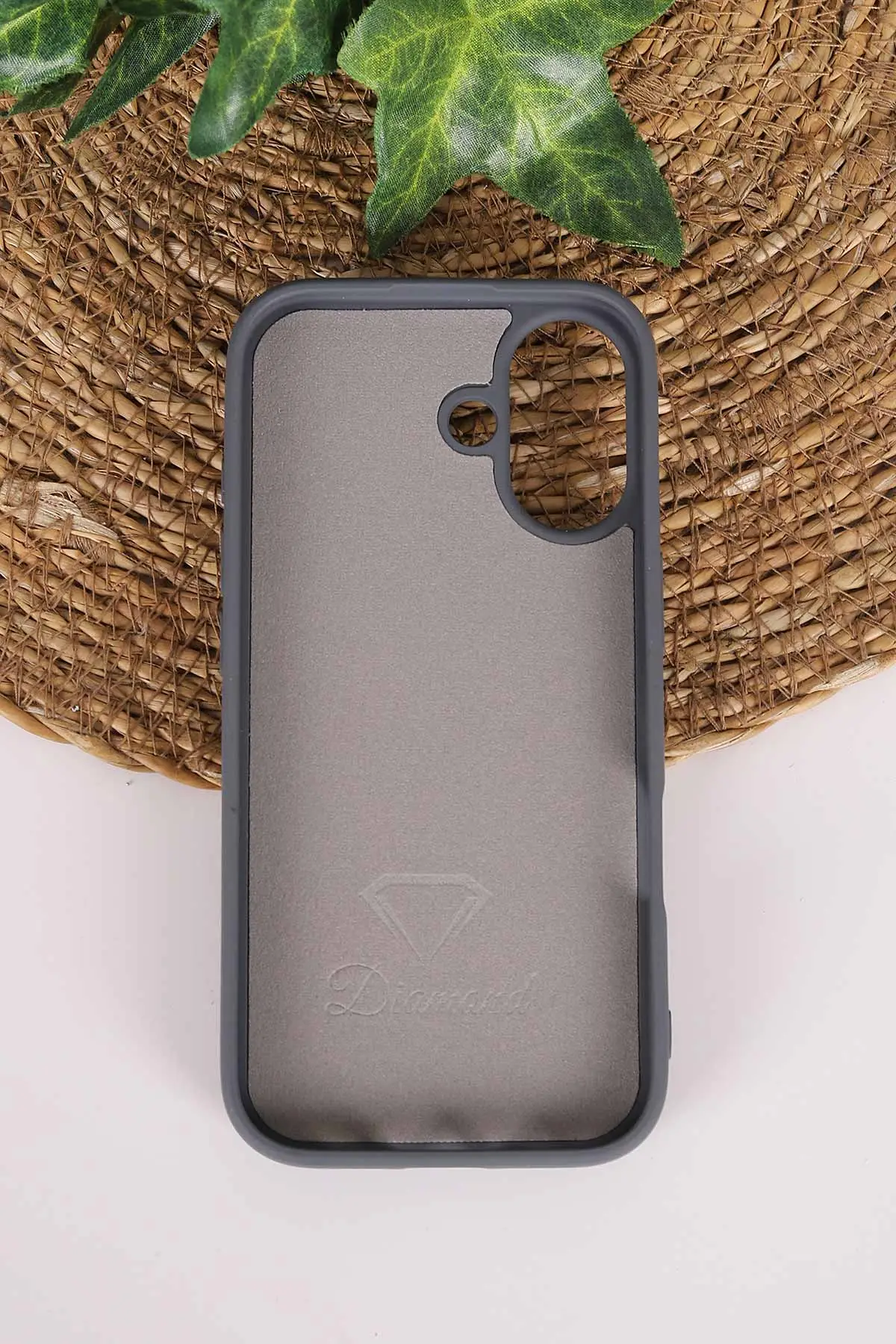 Antrasit TeknoCase İPhone 17 Uyumlu Nelly Diamond Serisi Taşlı Lens Hediyeli Sert Silikon Telefon Kılıfı 480962
