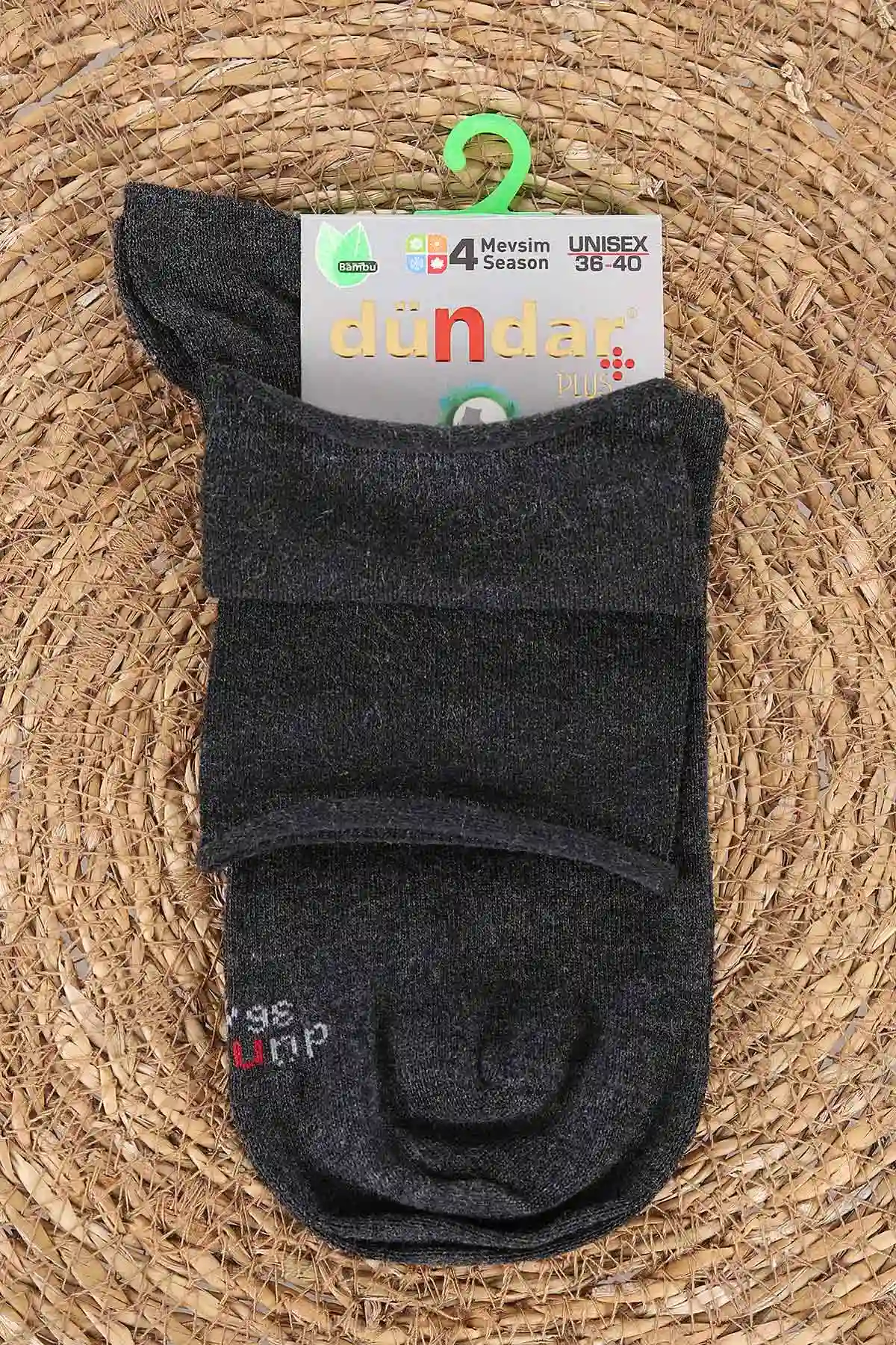 Antrasit Unisex Dört Mevsim Diyabetik Bambu Konç Çorap (36-40) 476993